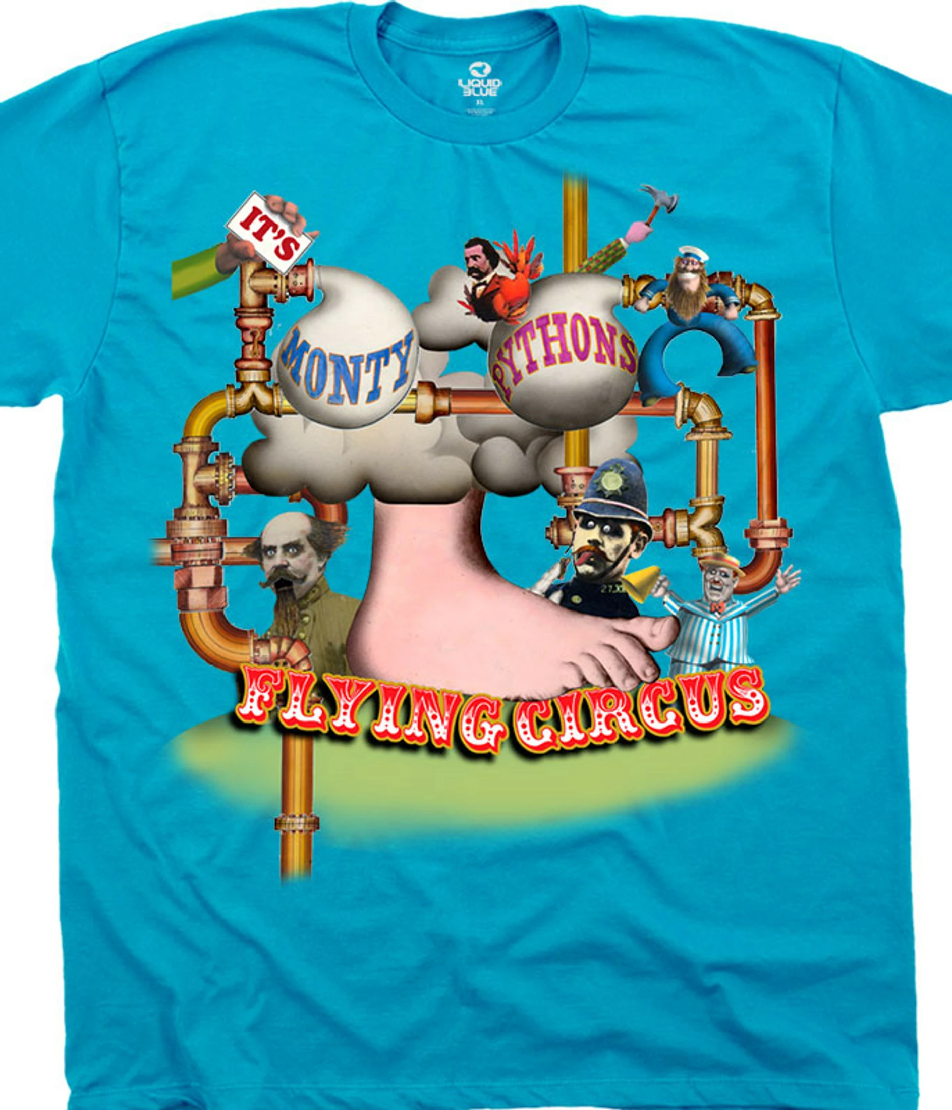 Flying Circus Foot Light Blue T-Shirt 3 Flying Circus Foot Light Blue T-Shirt
