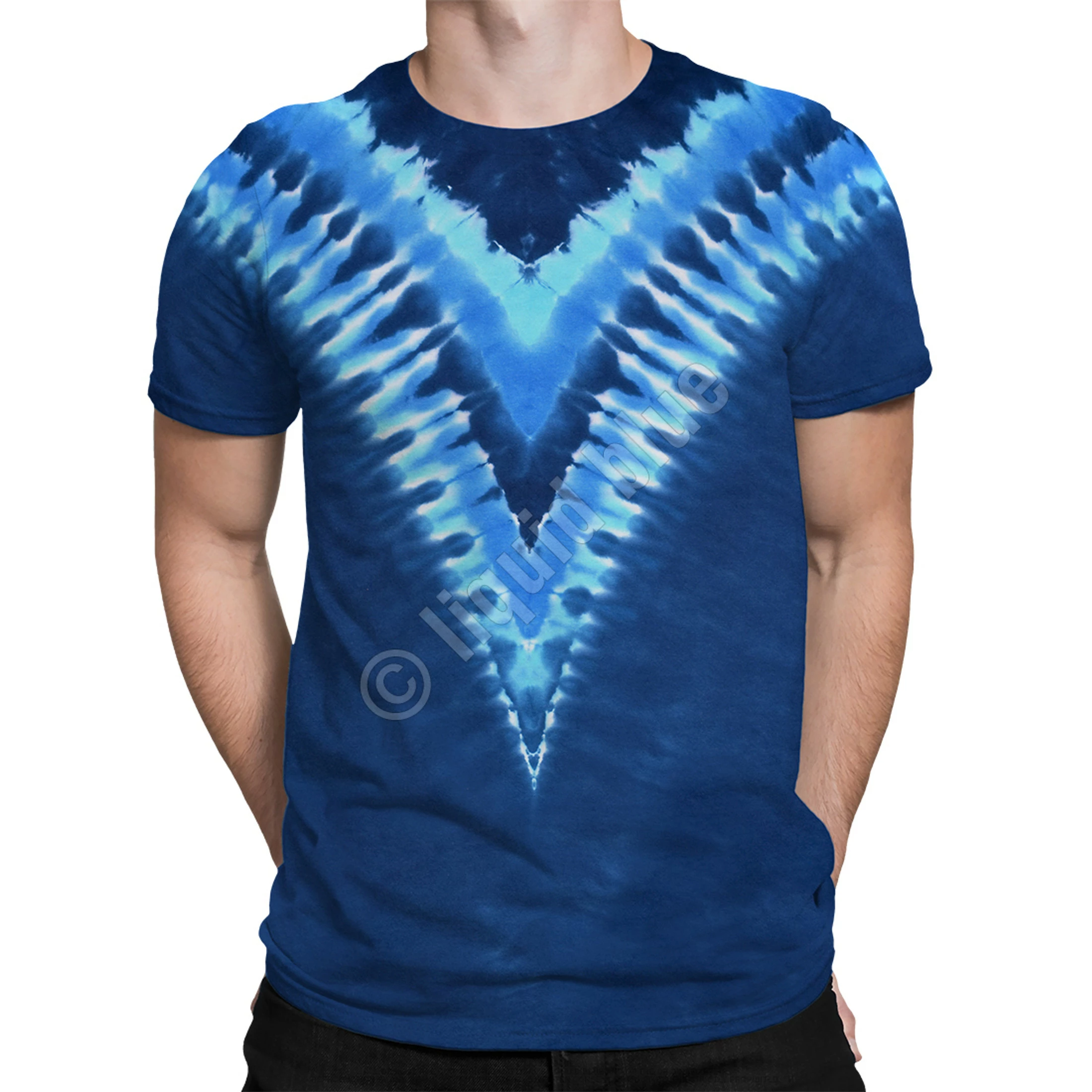 Cool Blue V Unprinted Tie-Dye T-Shirt 4 Cool Blue V Unprinted Tie-Dye T-Shirt - Image 2