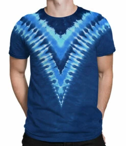 Cool Blue V Unprinted Tie-Dye T-Shirt