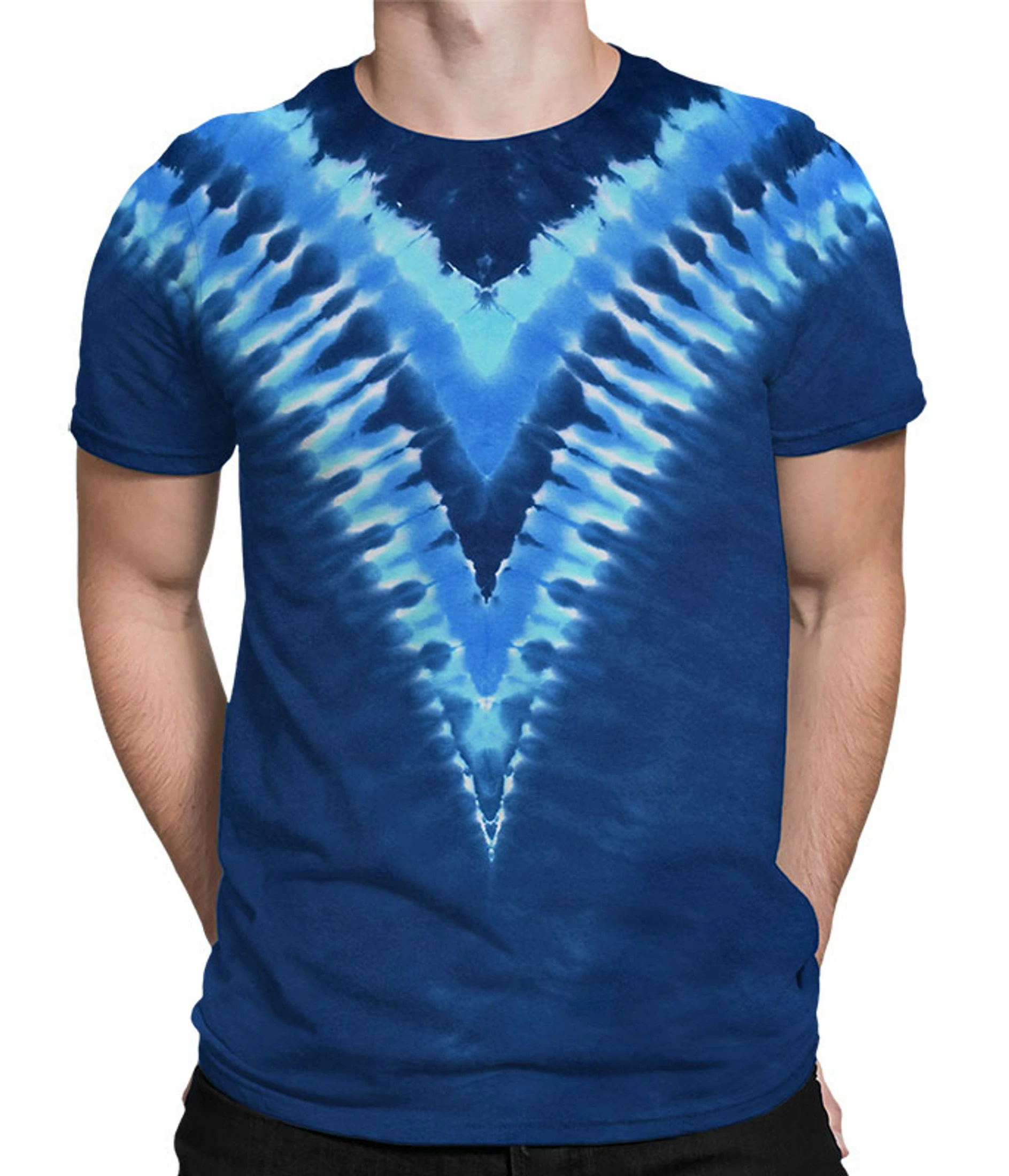 Cool Blue V Unprinted Tie-Dye T-Shirt 3 Cool Blue V Unprinted Tie-Dye T-Shirt