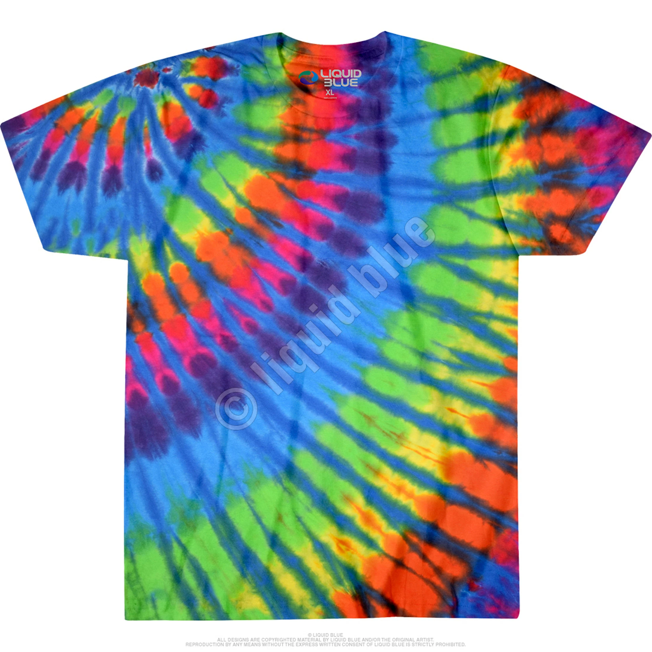 Rainbow Blue Streak Unprinted Tie-Dye T-Shirt 5 Rainbow Blue Streak Unprinted Tie-Dye T-Shirt - Image 3