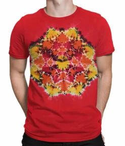 Red Mandala Unprinted Tie-Dye T-Shirt