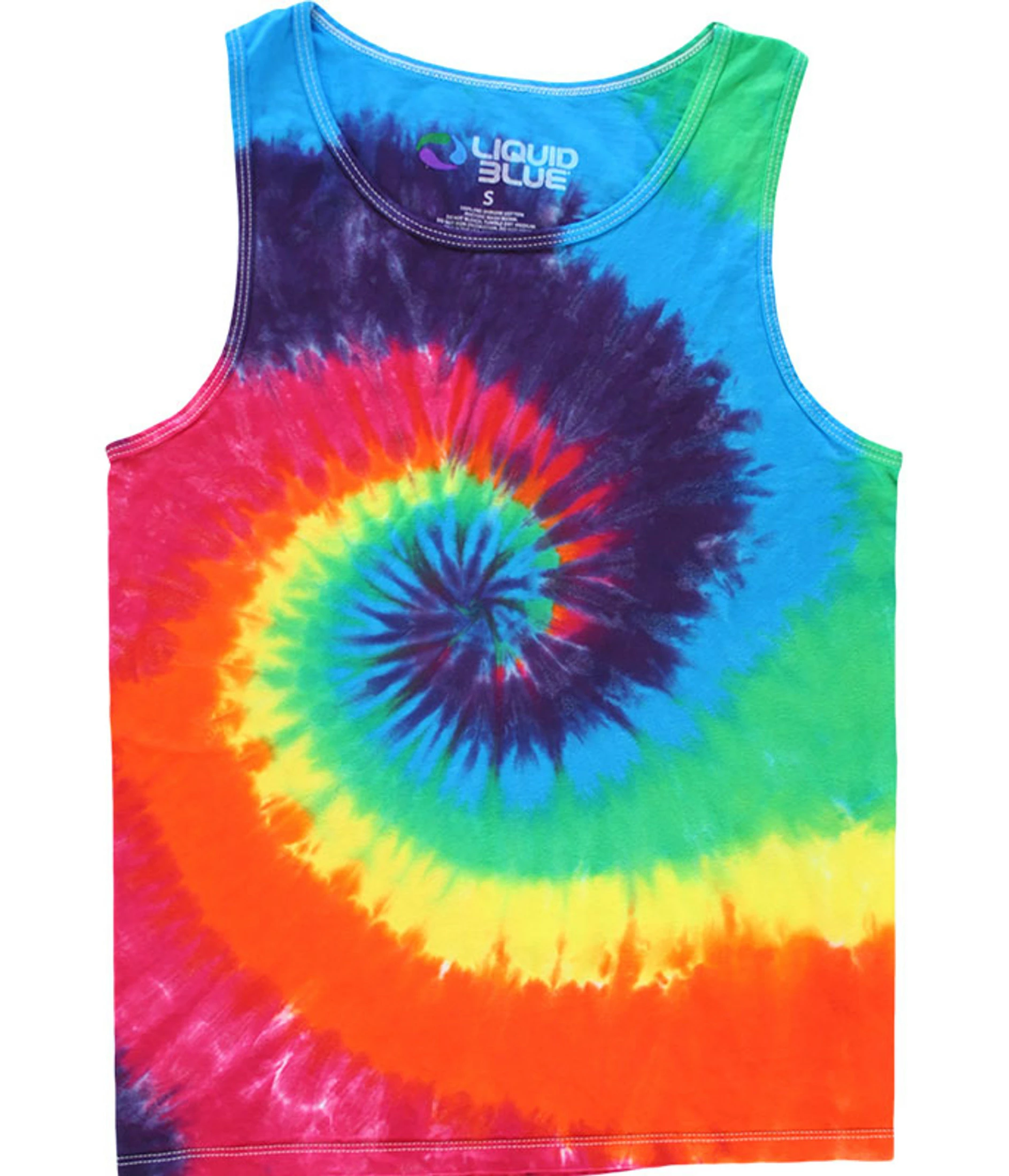 Rainbow Spiral Unprinted Tie-Dye Tank Top T-Shirt 3 Rainbow Spiral Unprinted Tie-Dye Tank Top T-Shirt