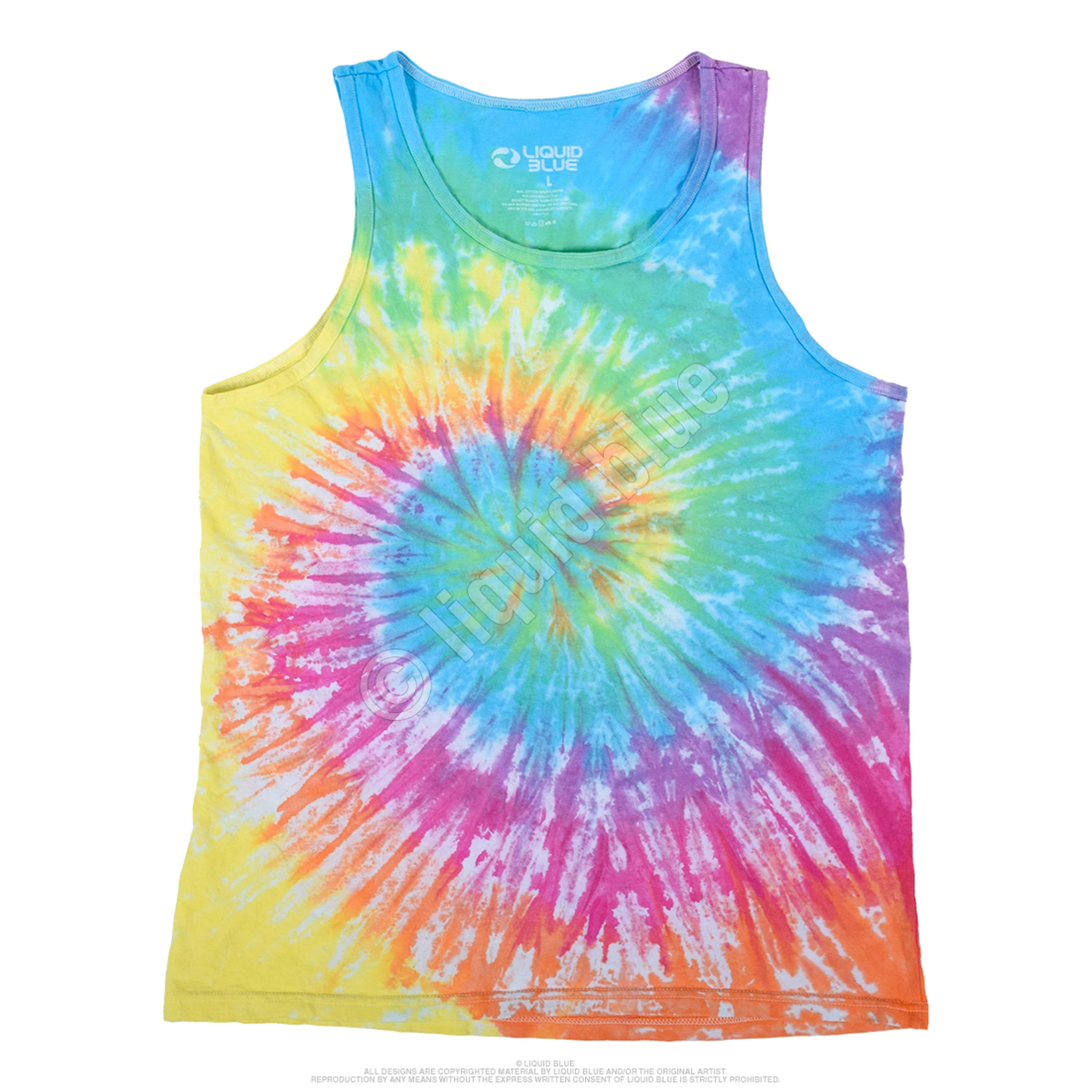 Pastel Spiral Unprinted Tie-Dye Tank Top T-Shirt 4 Pastel Spiral Unprinted Tie-Dye Tank Top T-Shirt - Image 2