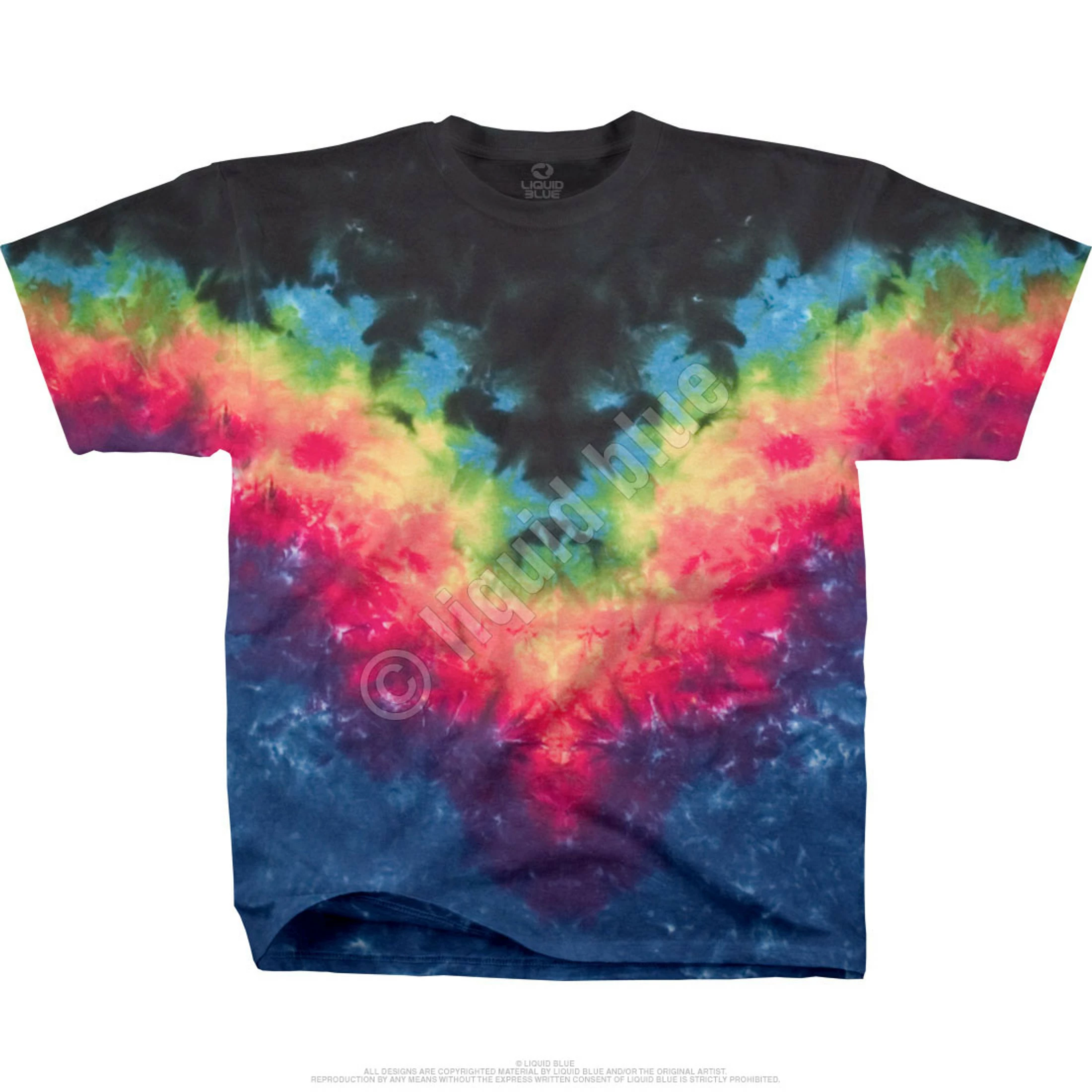 Symmetrical Rainbow Unprinted Tie-Dye T-Shirt 4 Symmetrical Rainbow Unprinted Tie-Dye T-Shirt - Image 2