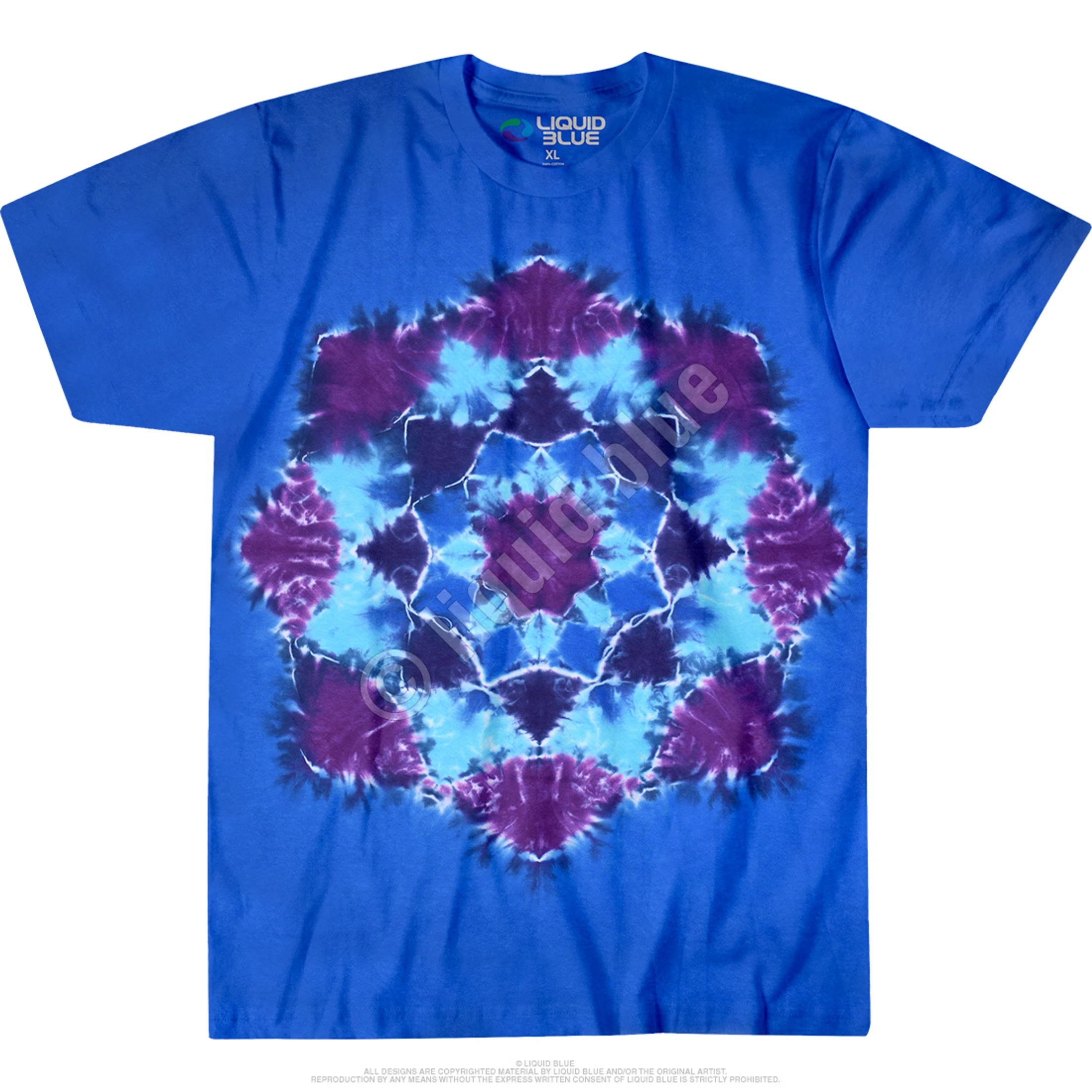 Blue Mandala Unprinted Tie-Dye T-Shirt 5 Blue Mandala Unprinted Tie-Dye T-Shirt - Image 3