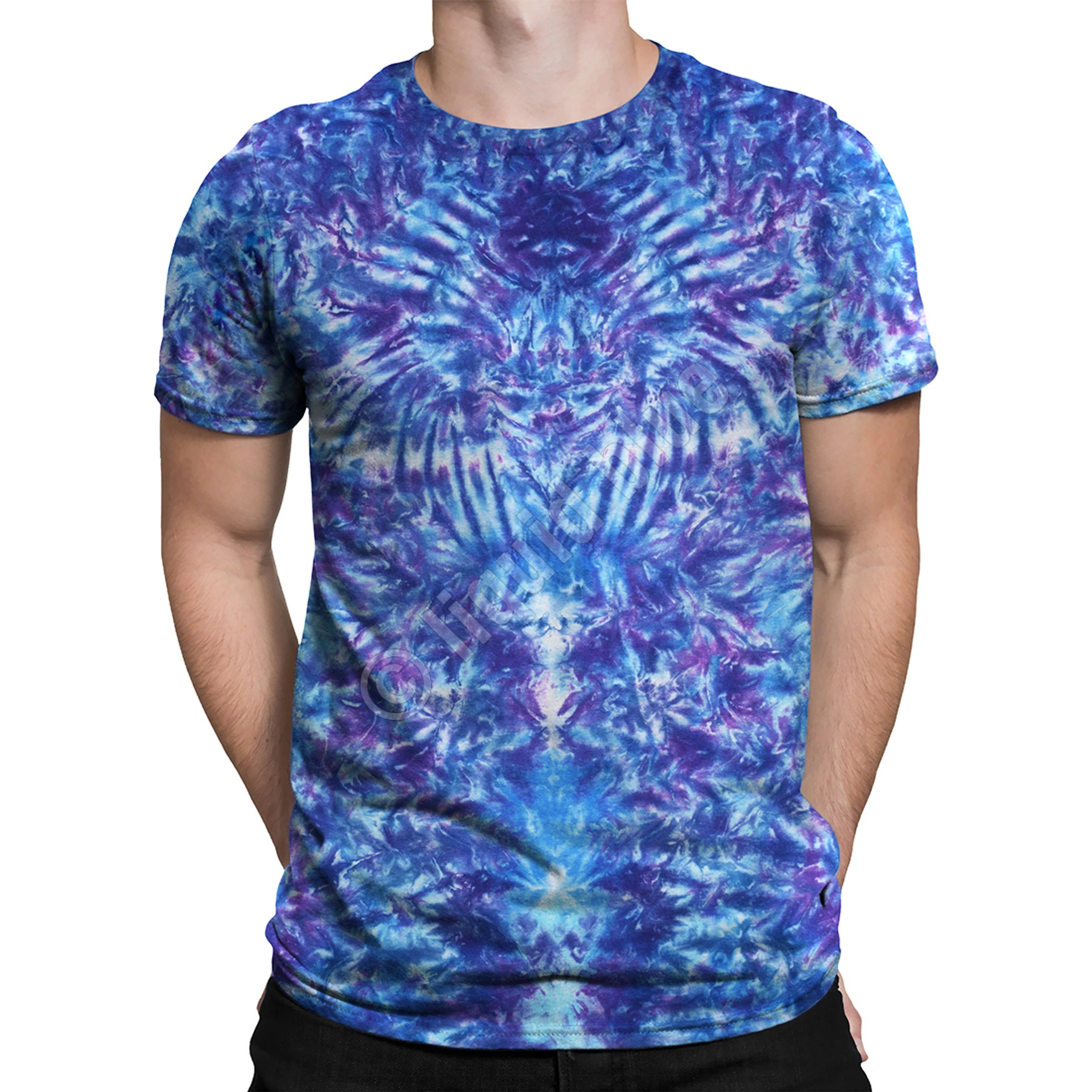Crazy Blue Krinkle Unprinted Tie-Dye T-Shirt 4 Crazy Blue Krinkle Unprinted Tie-Dye T-Shirt - Image 2