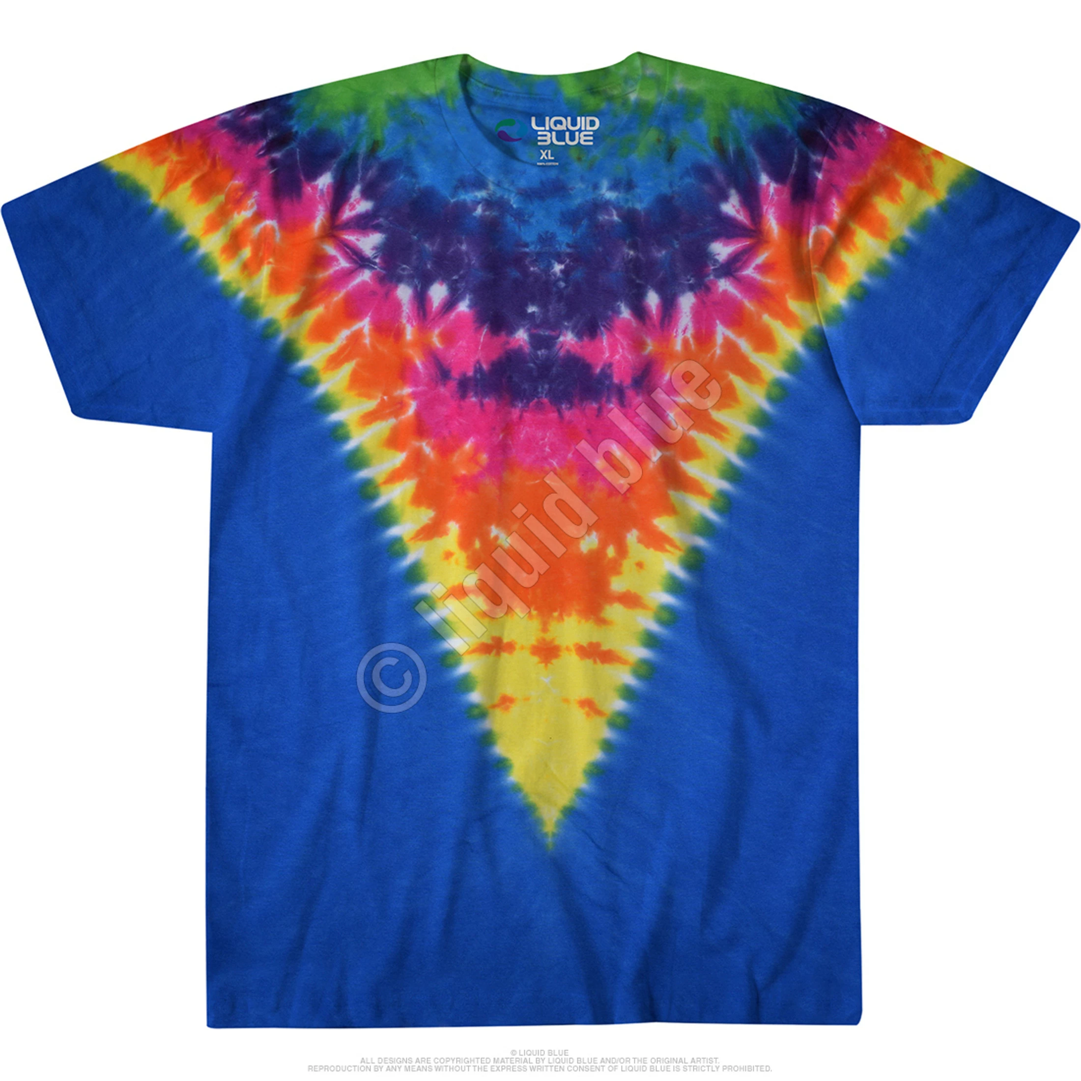 Rainbow Krinkle V Unprinted Tie-Dye T-Shirt 4 Rainbow Krinkle V Unprinted Tie-Dye T-Shirt - Image 2