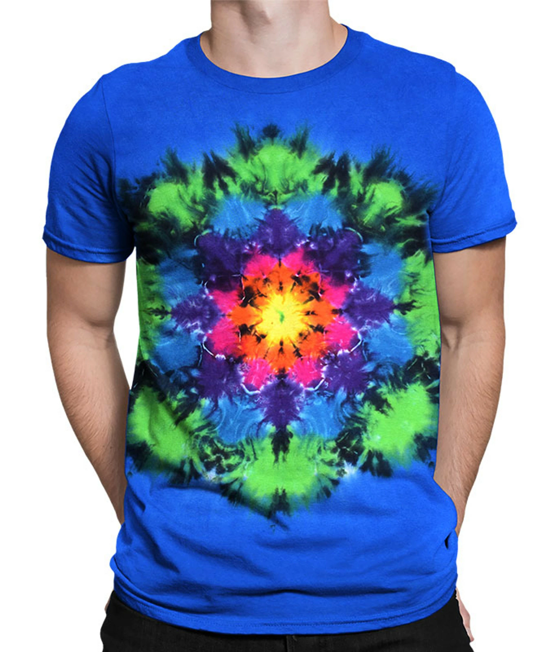Rainbow Mandala Unprinted Tie-Dye T-Shirt 3 Rainbow Mandala Unprinted Tie-Dye T-Shirt