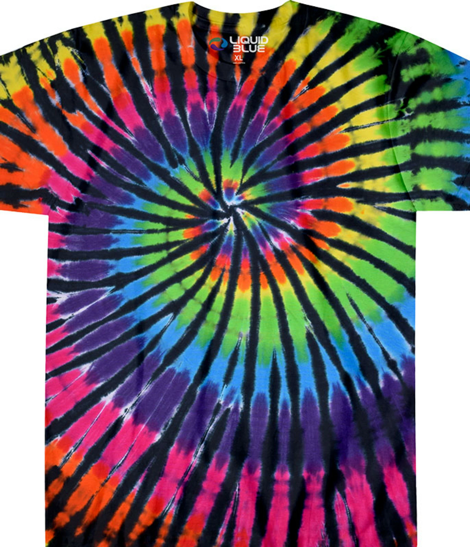 Rainbow Spiral Streak Unprinted Tie-Dye T-Shirt 3 Rainbow Spiral Streak Unprinted Tie-Dye T-Shirt
