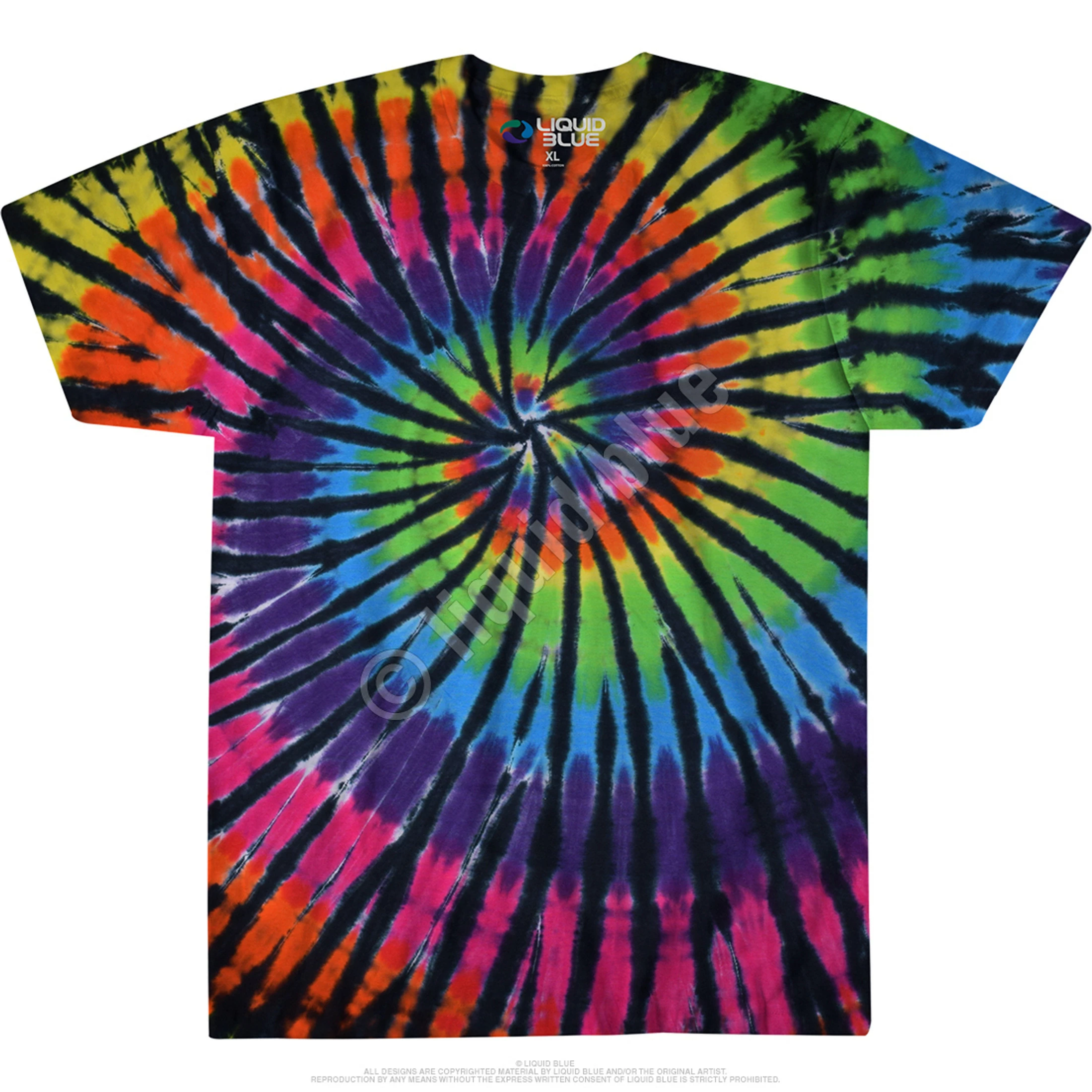 Rainbow Spiral Streak Unprinted Tie-Dye T-Shirt 4 Rainbow Spiral Streak Unprinted Tie-Dye T-Shirt - Image 2