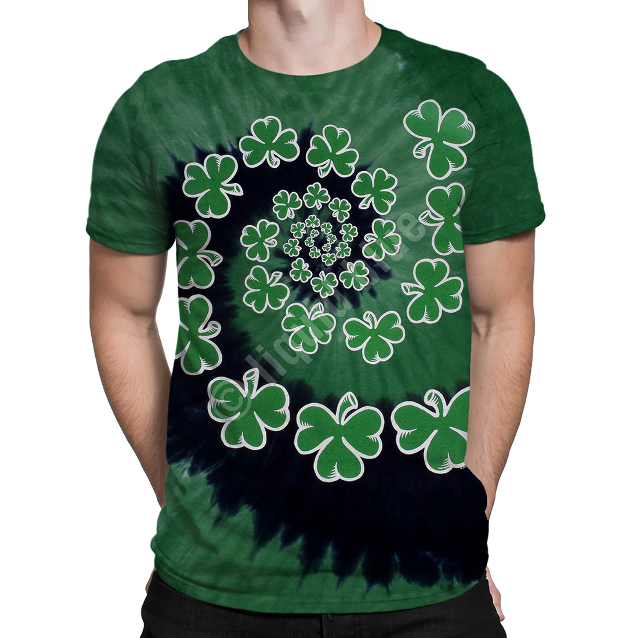 Shamrock Spiral Tie-Dye T-Shirt 4 Shamrock Spiral Tie-Dye T-Shirt - Image 2
