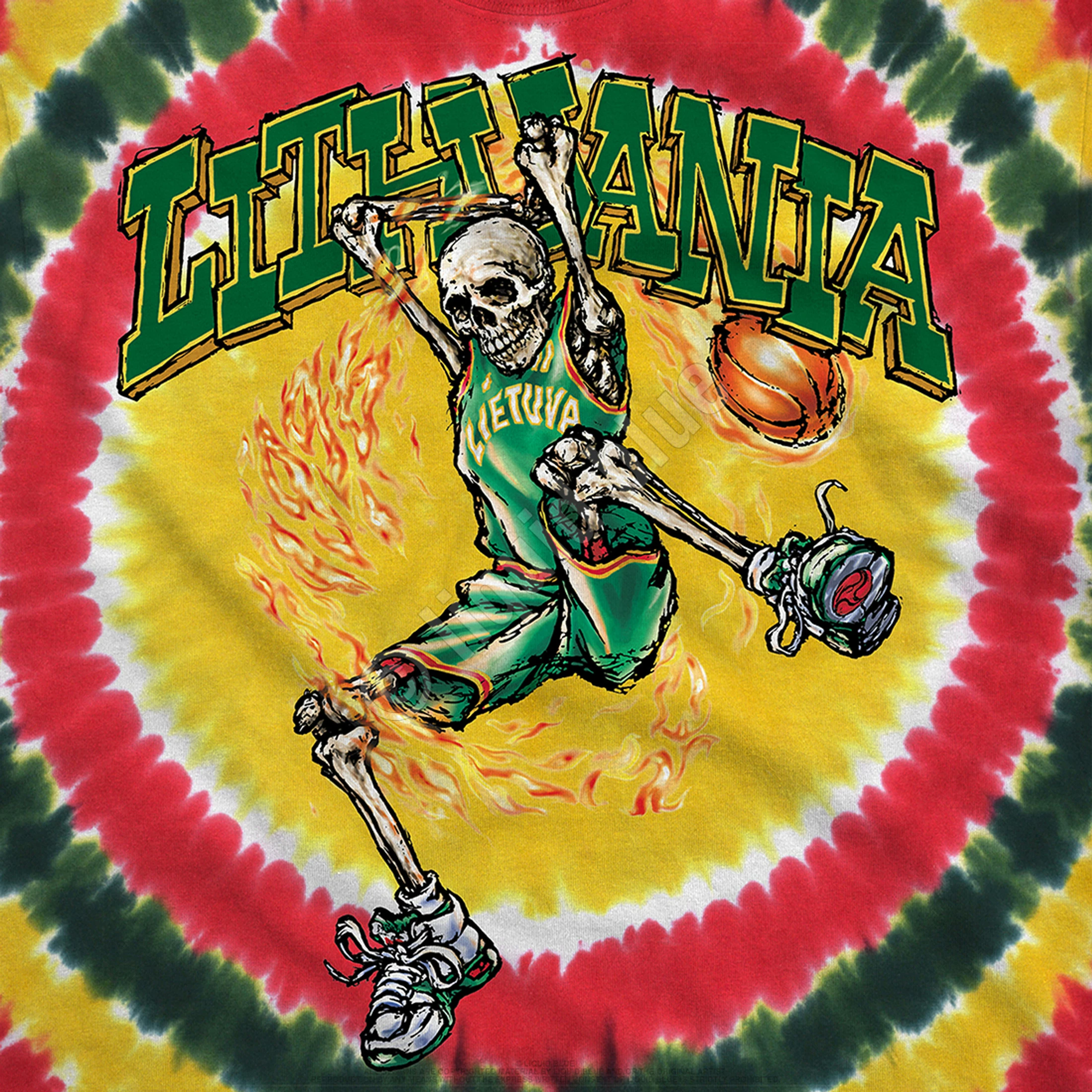 Lithuania Basketball Tie-Dye T-Shirt 6 Lithuania Basketball Tie-Dye T-Shirt - Image 4