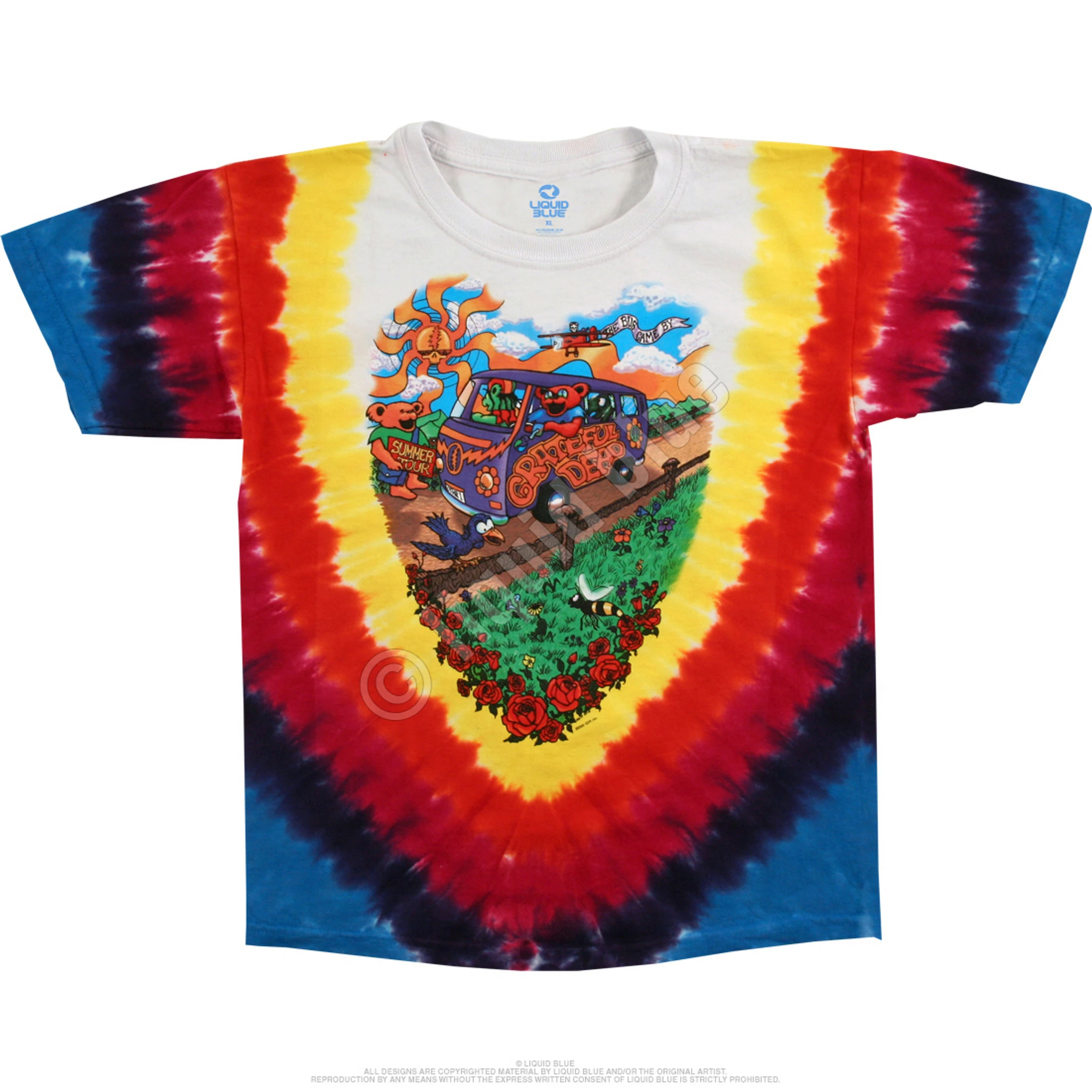 Summer Tour Bus Youth Tie-Dye T-Shirt 4 Summer Tour Bus Youth Tie-Dye T-Shirt - Image 2