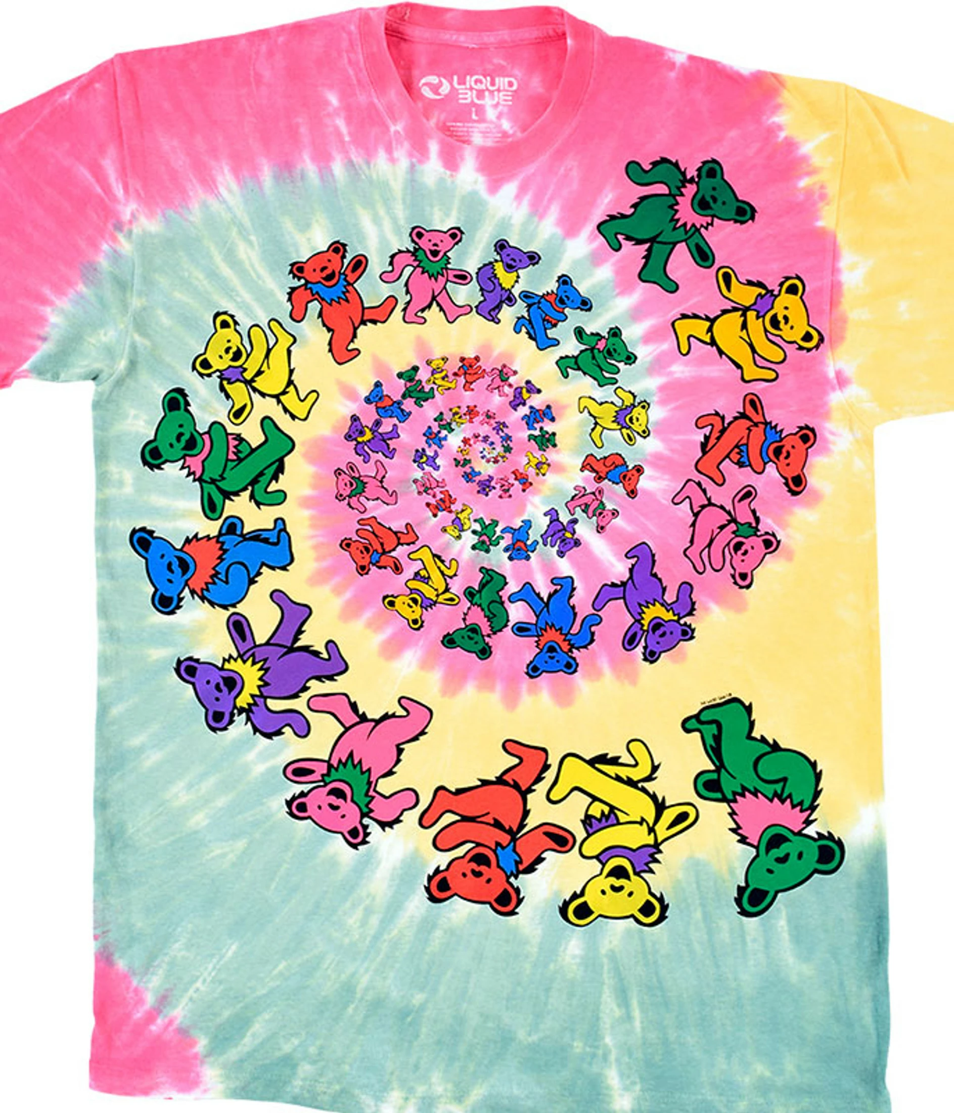 Rasta Spiral Bears Tie-Dye T-Shirt 3 Rasta Spiral Bears Tie-Dye T-Shirt