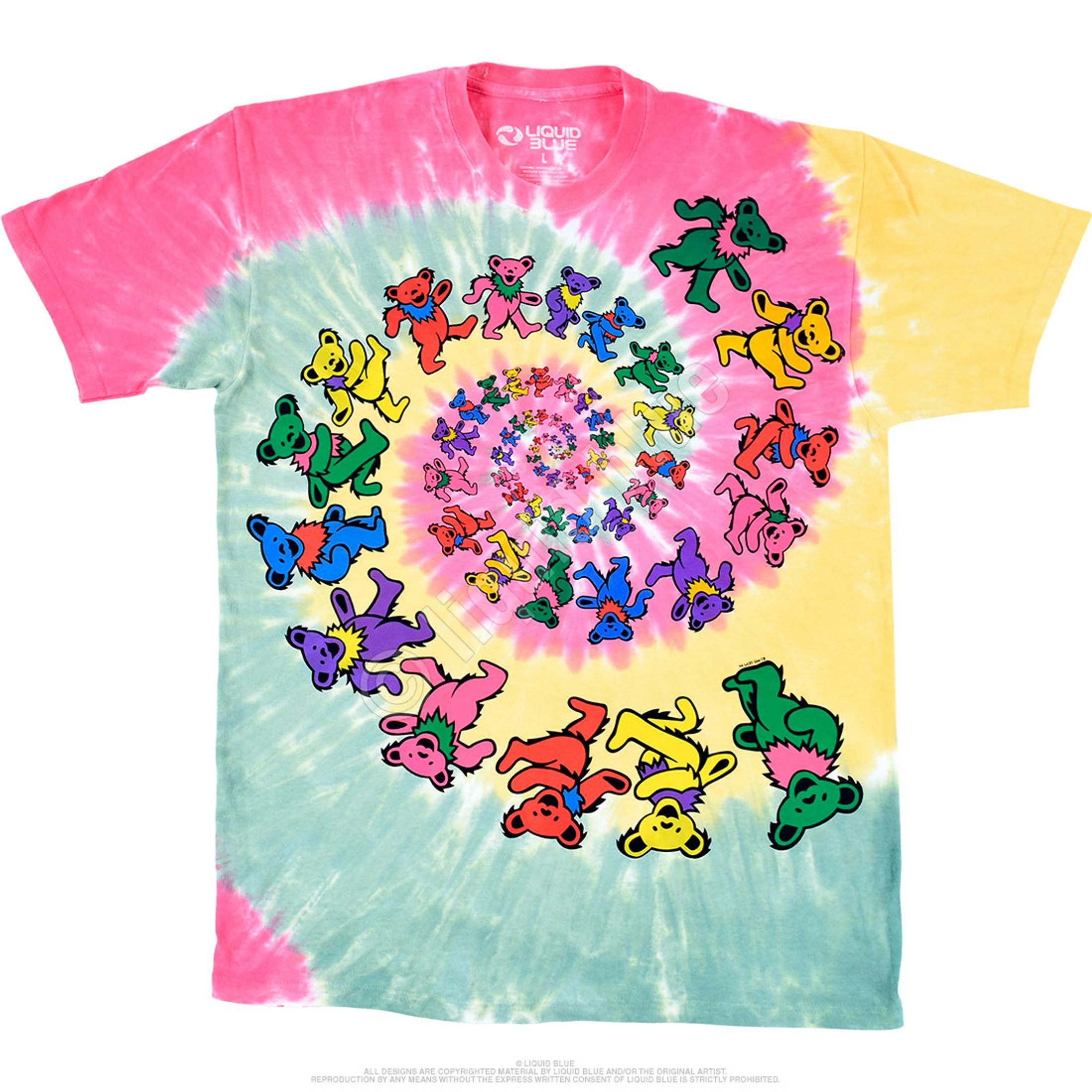 Rasta Spiral Bears Tie-Dye T-Shirt 4 Rasta Spiral Bears Tie-Dye T-Shirt - Image 2