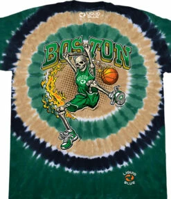 Boston Dunker Basketball Skeleton Tie-Dye T-Shirt