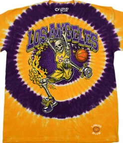 Los Angeles Dunker Basketball Skeleton Tie-Dye T-Shirt