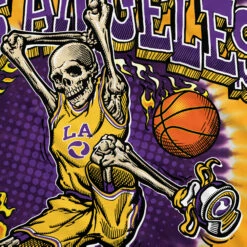 Los Angeles Dunker Basketball Skeleton Tie-Dye T-Shirt -MLB Shop 11429f artwork1 76242.1679695040
