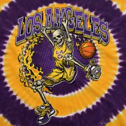 Los Angeles Dunker Basketball Skeleton Tie-Dye T-Shirt -MLB Shop 11429f artwork 59906.1679695040