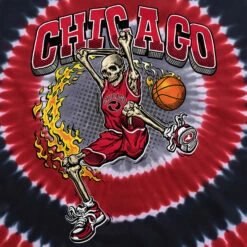 Chicago Dunker Basketball Skeleton Tie-Dye T-Shirt -MLB Shop 11432f artwork 37742.1682446200