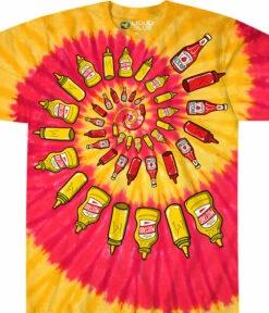 Mustard & Ketchup Spiral Tie-Dye T-Shirt