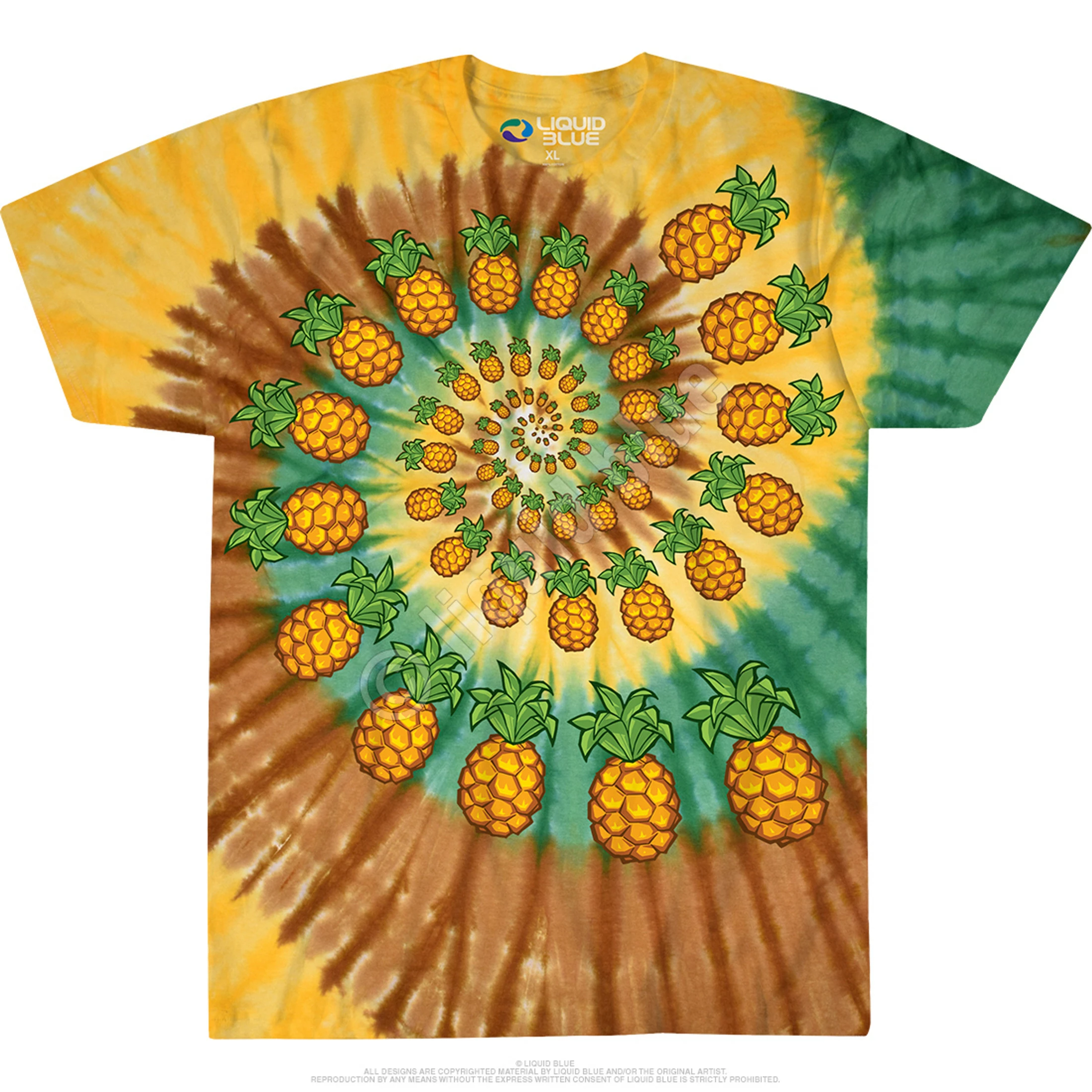 Pineapple Spiral Tie-Dye T-Shirt 4 Pineapple Spiral Tie-Dye T-Shirt - Image 2