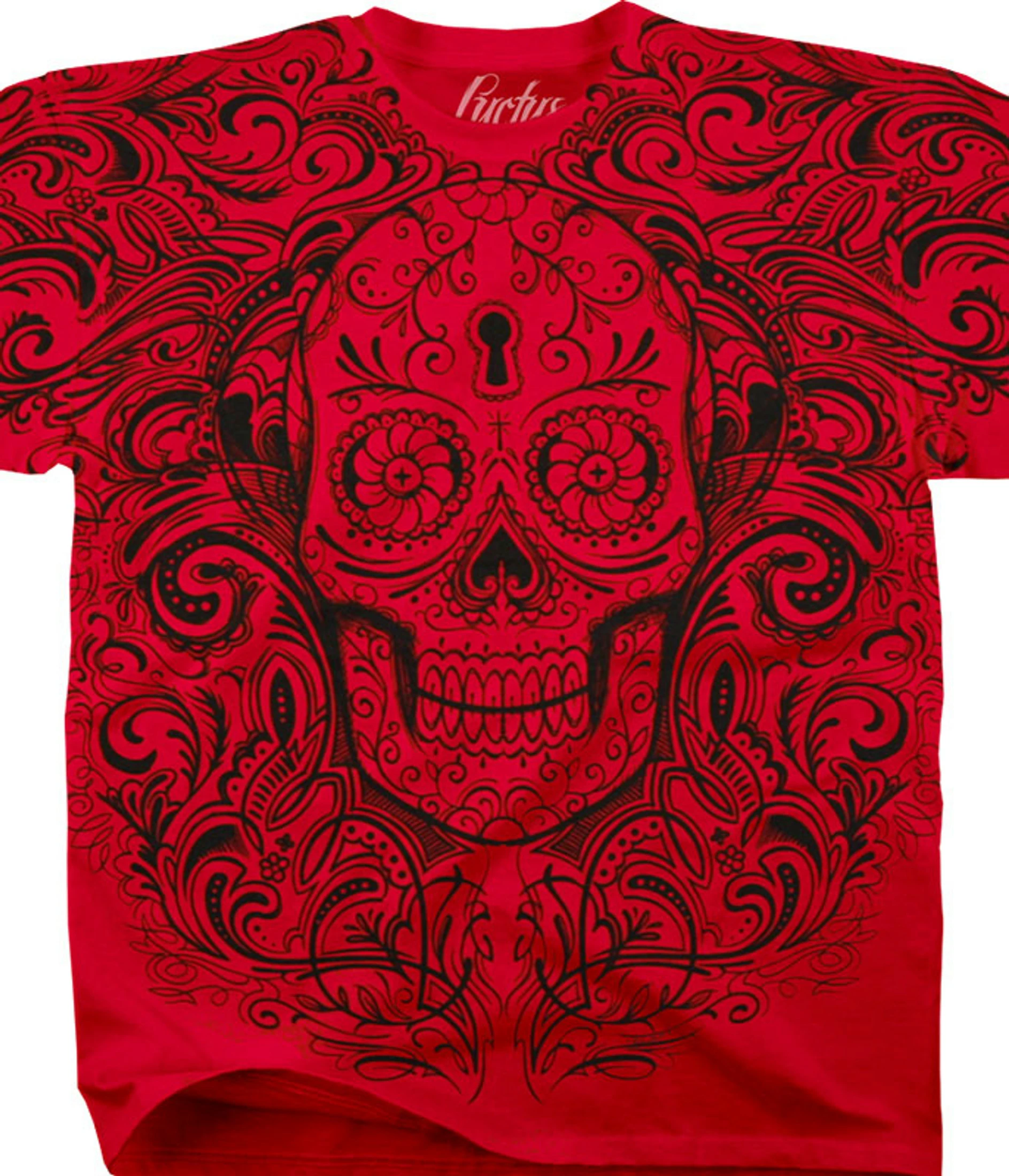 Calavera Keyhole Red T-Shirt 3 Calavera Keyhole Red T-Shirt