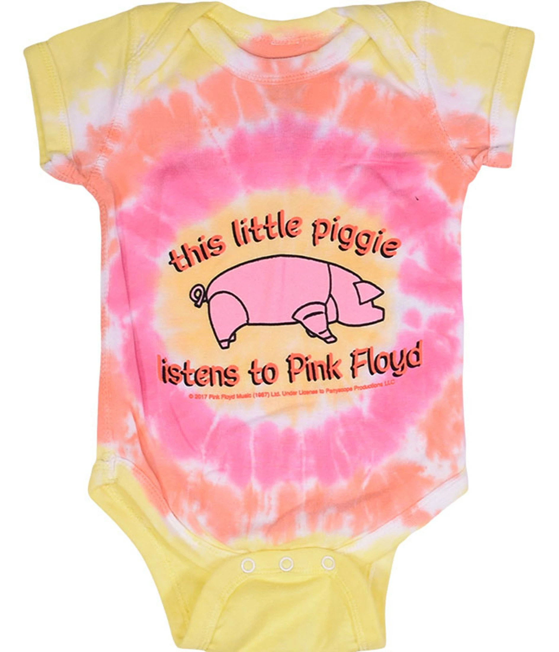 Pink Floyd This Lil' Piggy Tie-Dye Onesie 3 Pink Floyd This Lil' Piggy Tie-Dye Onesie