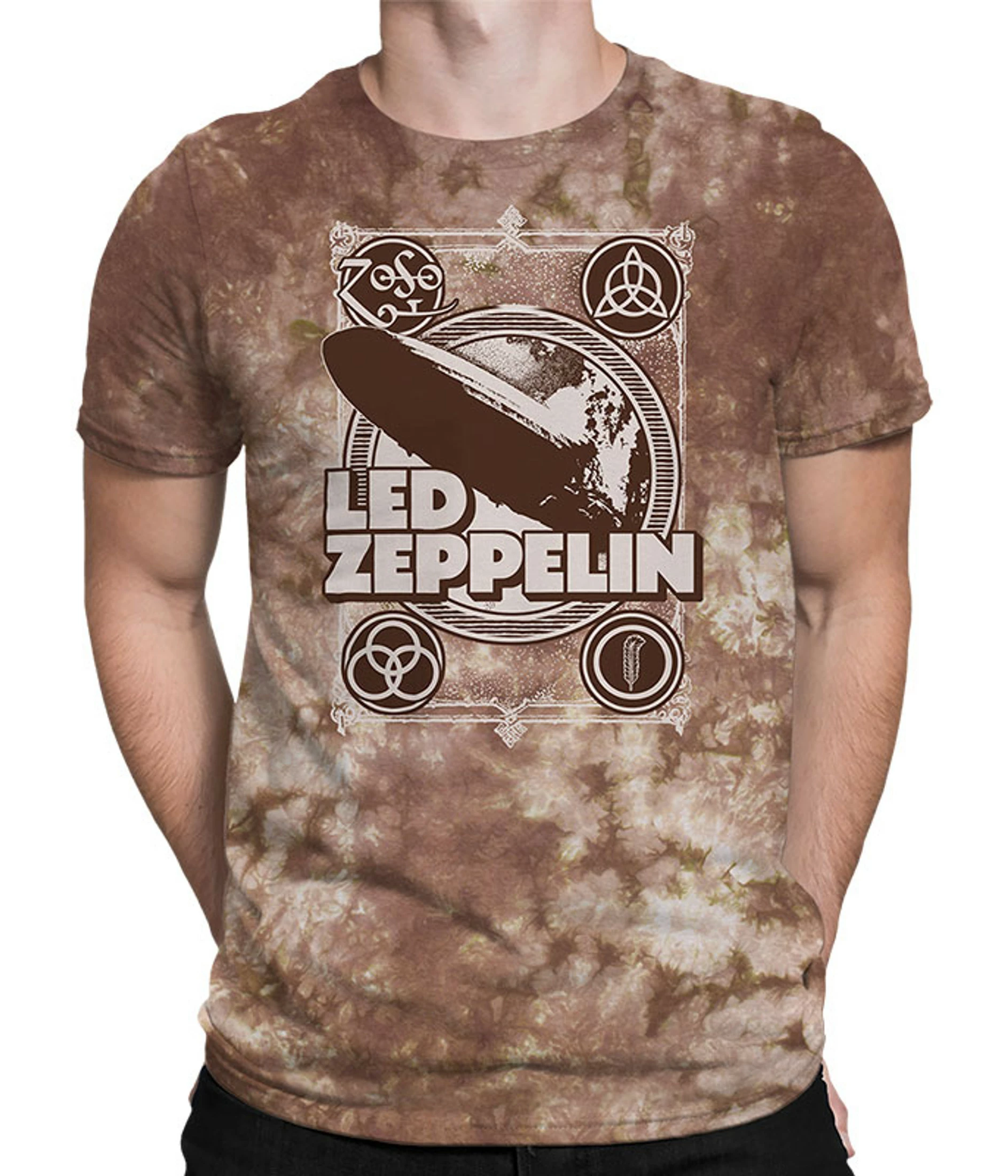 Zeppelin Poster Tie-Dye T-Shirt 3 Zeppelin Poster Tie-Dye T-Shirt