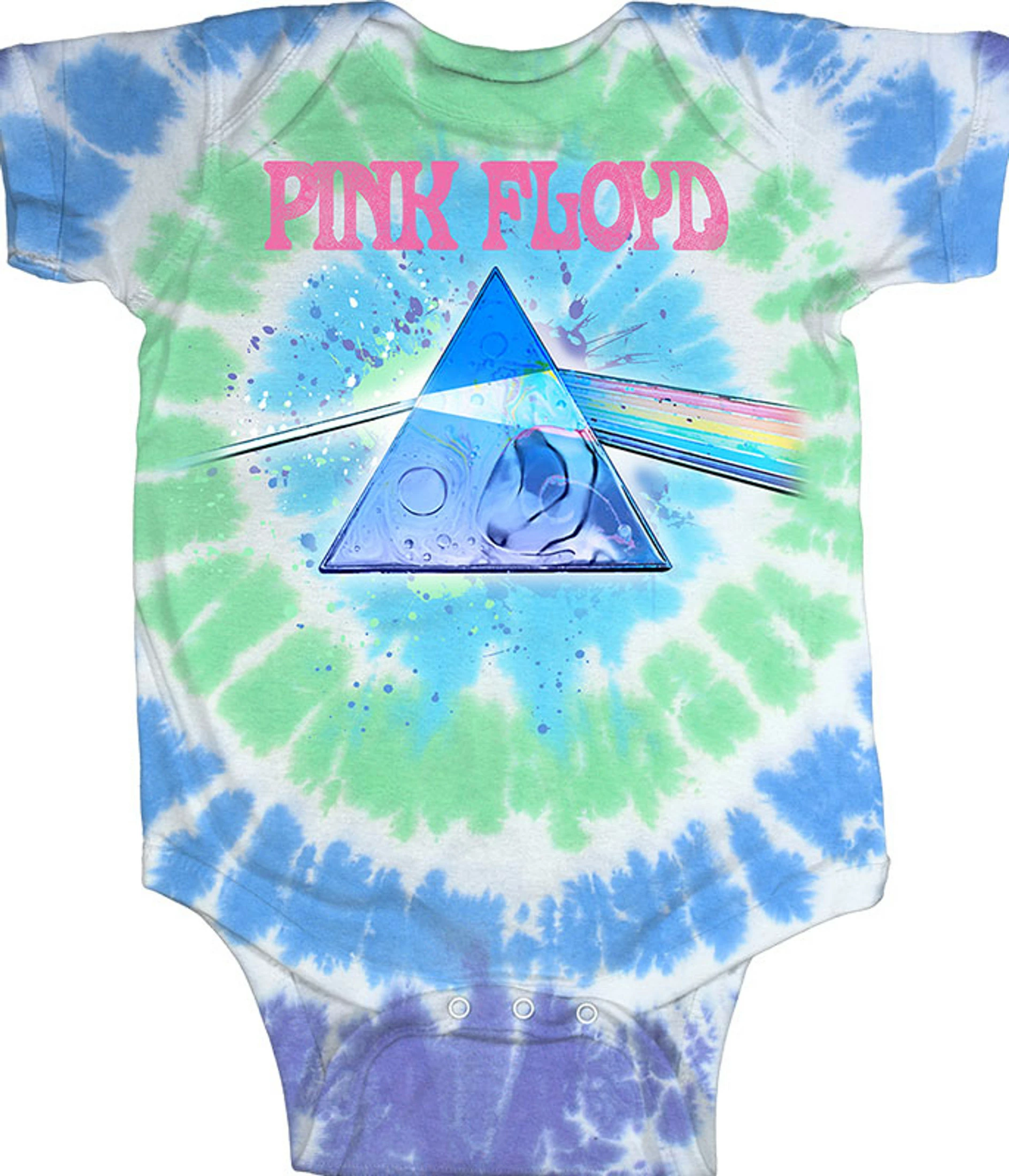 Pink Floyd Dark Side Oil Paint Tie-Dye Onesie 3 Pink Floyd Dark Side Oil Paint Tie-Dye Onesie