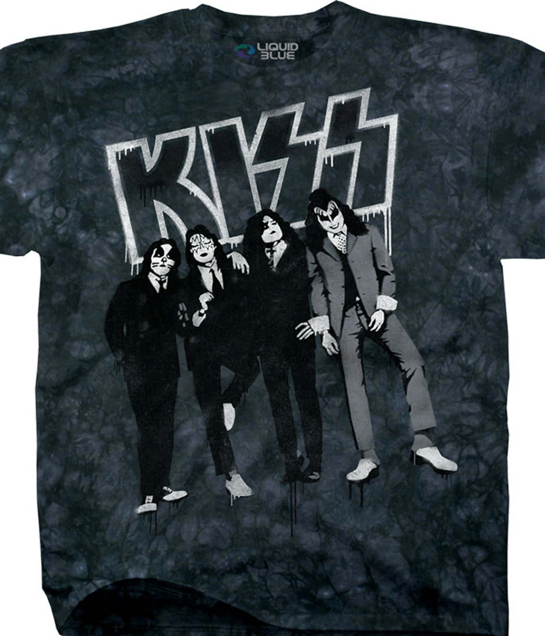 KISS Dressed To Kill Stencil Tie-Dye T-Shirt 3 KISS Dressed To Kill Stencil Tie-Dye T-Shirt