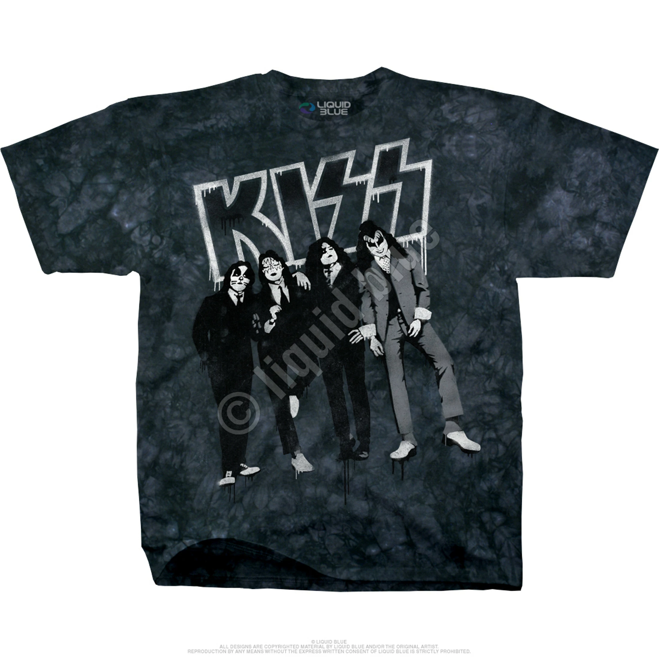 KISS Dressed To Kill Stencil Tie-Dye T-Shirt 4 KISS Dressed To Kill Stencil Tie-Dye T-Shirt - Image 2