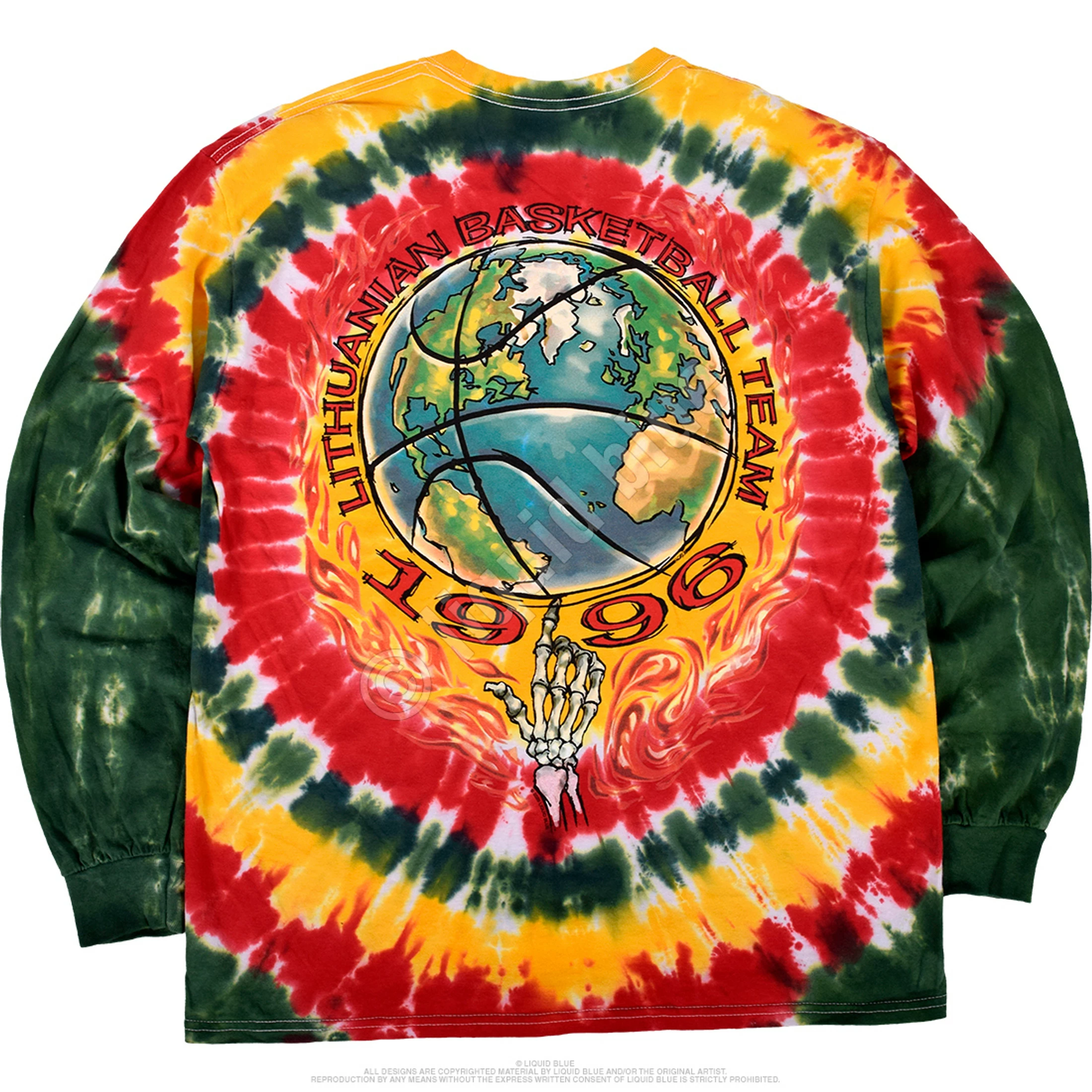 Lithuania Basketball Tie-Dye Long Sleeve T-Shirt 5 Lithuania Basketball Tie-Dye Long Sleeve T-Shirt - Image 3