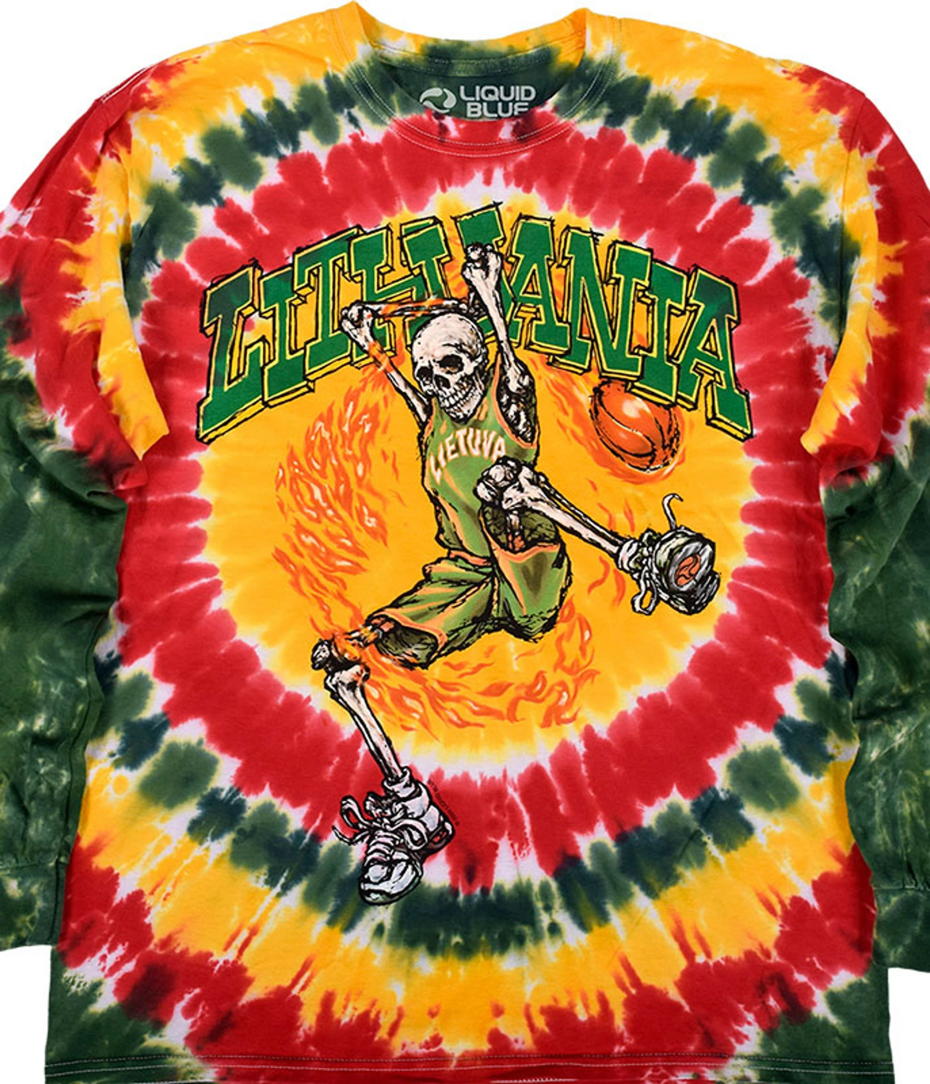 Lithuania Basketball Tie-Dye Long Sleeve T-Shirt 3 Lithuania Basketball Tie-Dye Long Sleeve T-Shirt