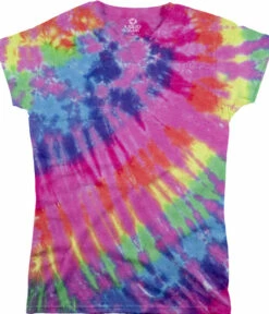 Rainbow Nebula Unprinted Juniors Long Length Tie-Dye T-Shirt