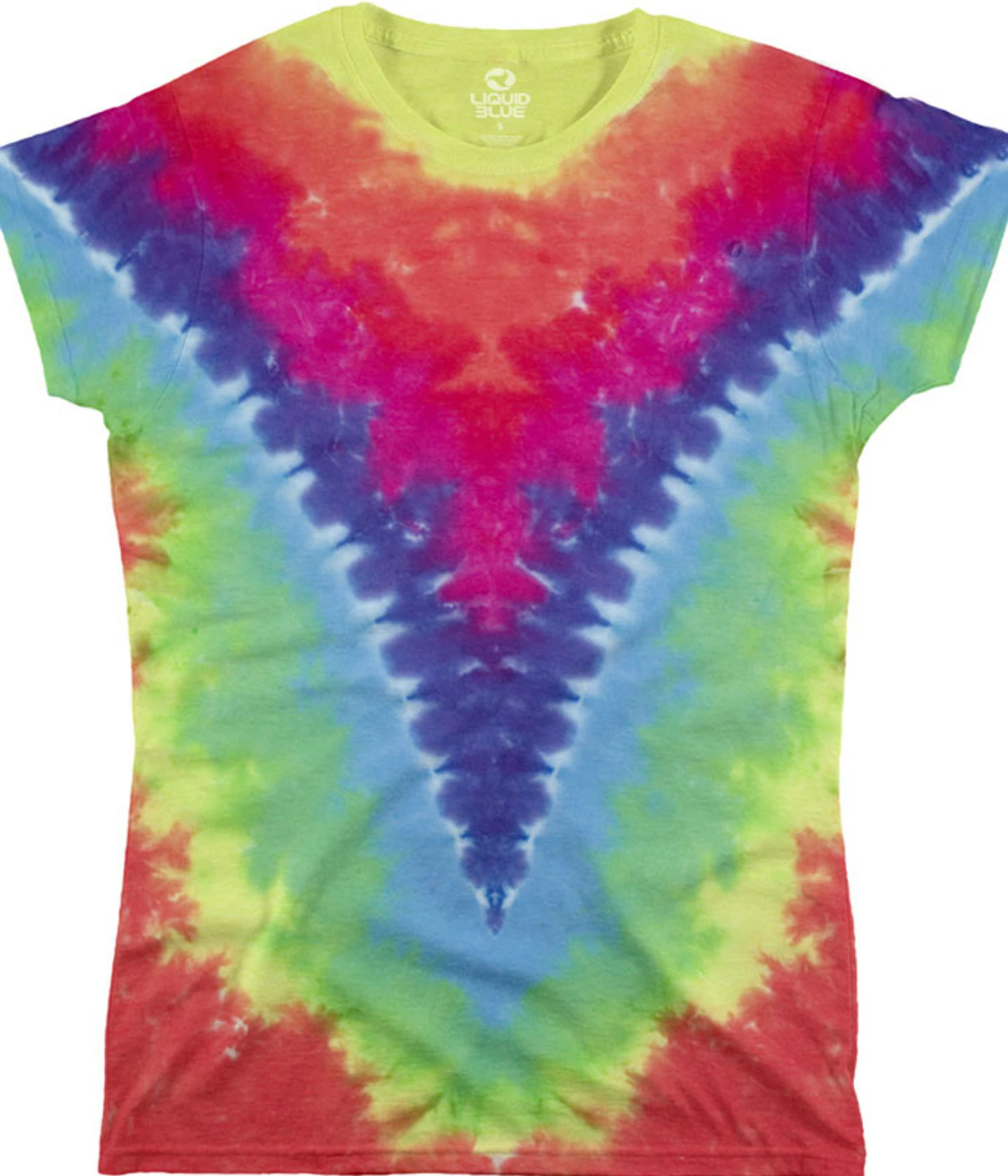 Rainbow V Unprinted Juniors Long Length Tie-Dye T-Shirt 3 Rainbow V Unprinted Juniors Long Length Tie-Dye T-Shirt