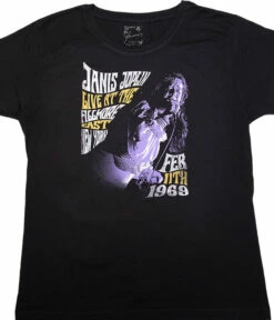 Fillmore East 68 Womens Long Length Black T-Shirt