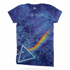 Pink Floyd Prisms Tie-Dye Juniors Long Length T-Shirt -MLB Shop 13974f 45390.1488396542