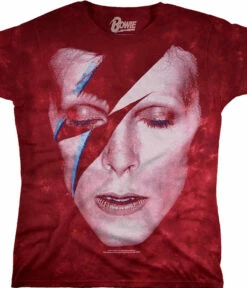 DAVID BOWIE Aladdin Sane Tie-Dye Womens Long Length T-Shirt