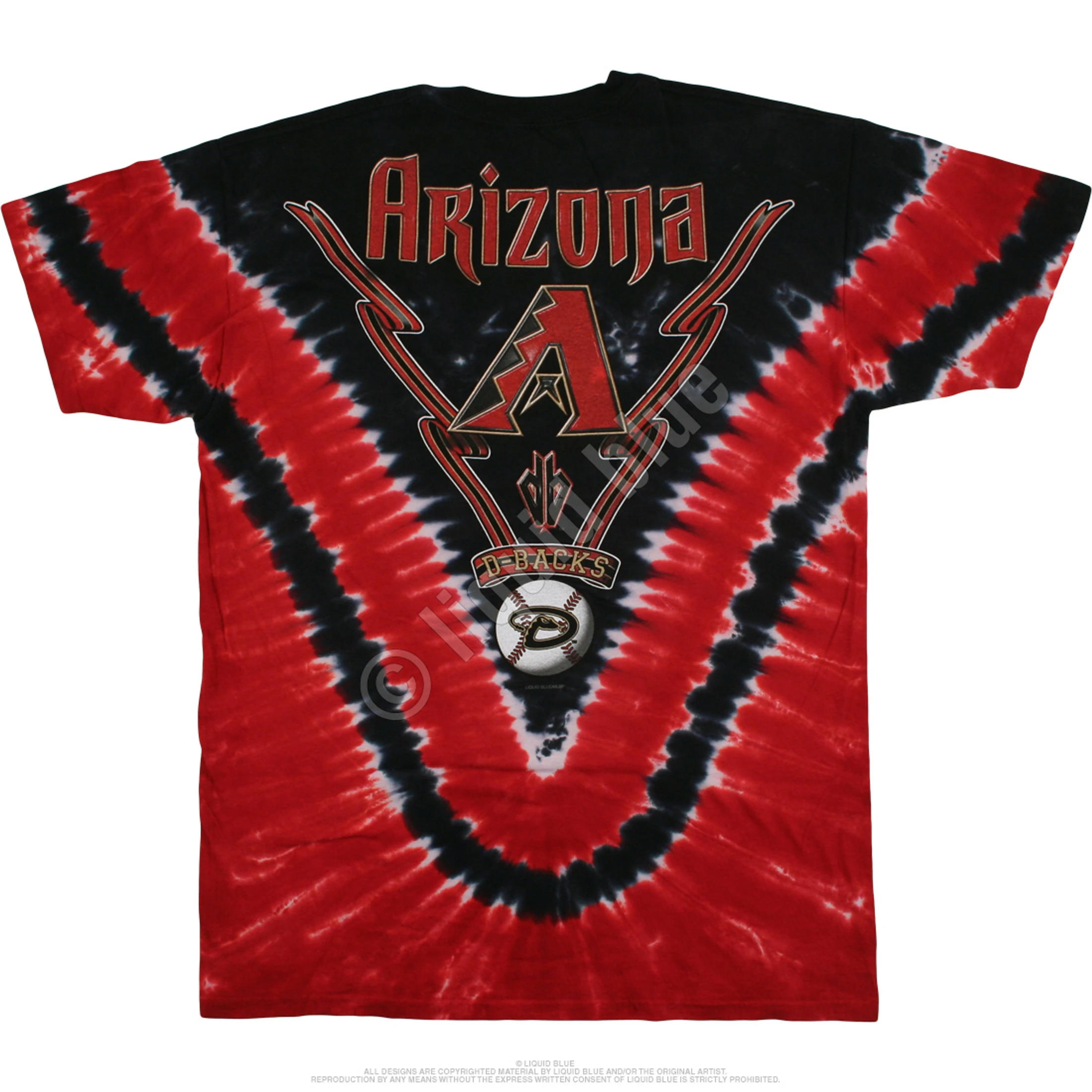 MLB Arizona Diamondbacks V Tie-Dye T-Shirt 5 MLB Arizona Diamondbacks V Tie-Dye T-Shirt - Image 3