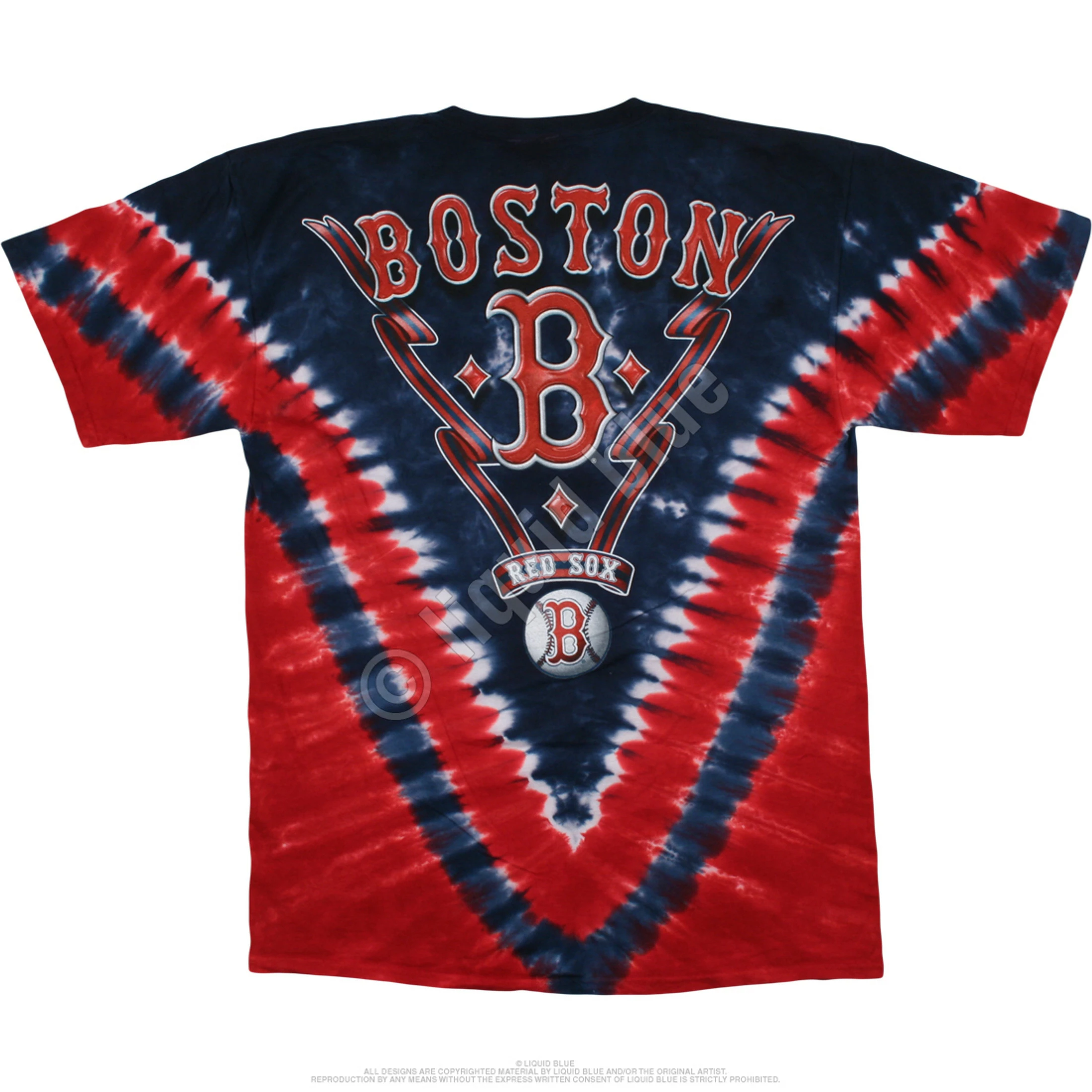 MLB Boston Red Sox V Tie-Dye T-Shirt 5 MLB Boston Red Sox V Tie-Dye T-Shirt - Image 3
