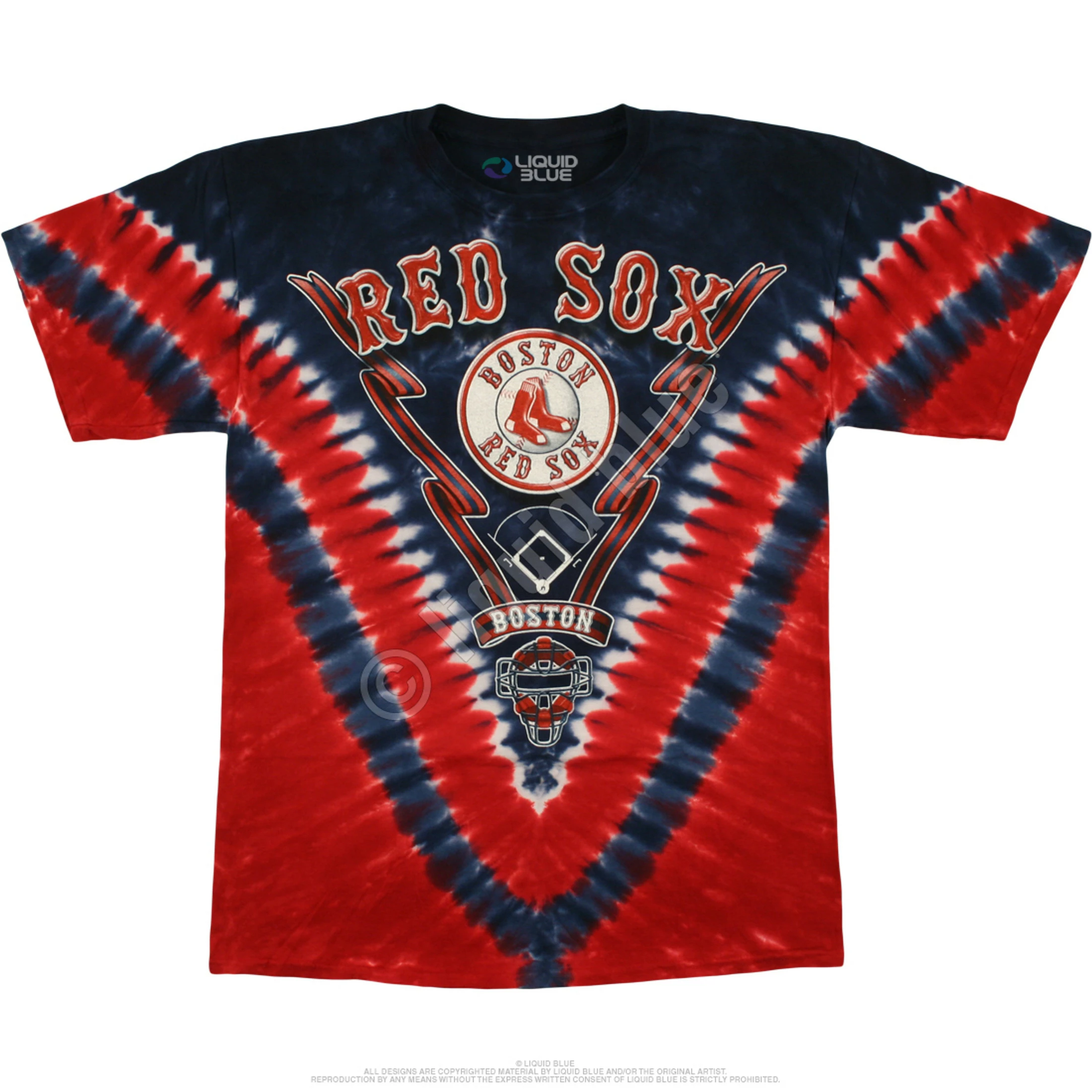 MLB Boston Red Sox V Tie-Dye T-Shirt 4 MLB Boston Red Sox V Tie-Dye T-Shirt - Image 2