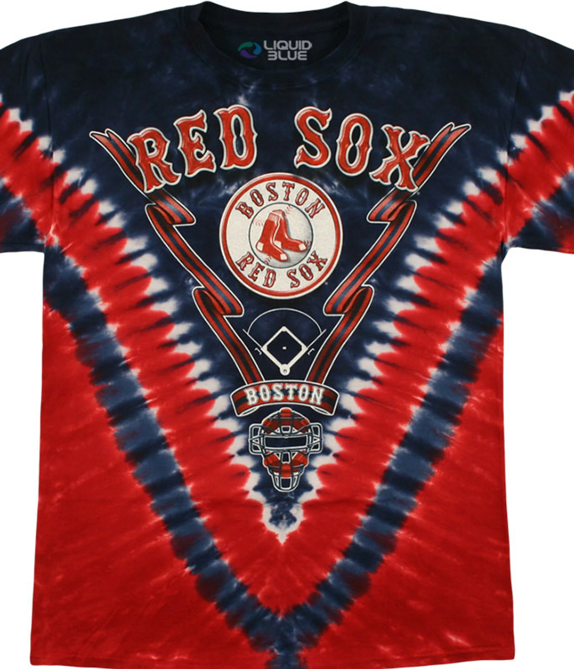 MLB Boston Red Sox V Tie-Dye T-Shirt 3 MLB Boston Red Sox V Tie-Dye T-Shirt