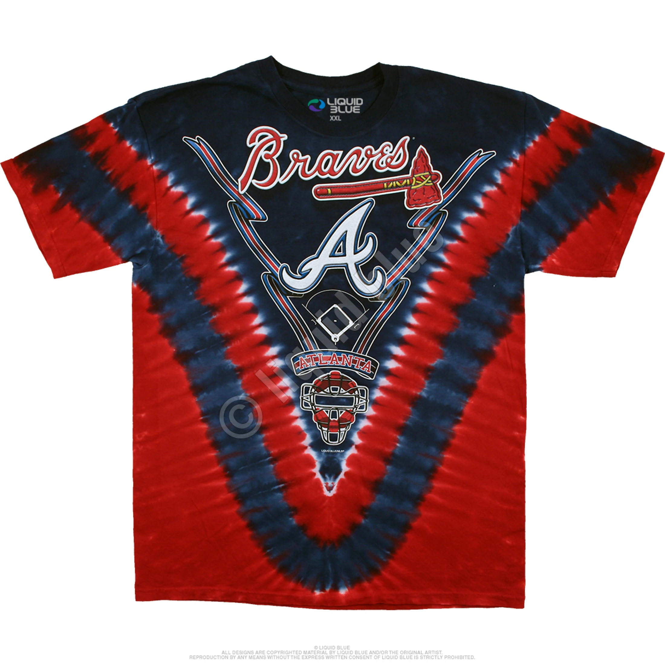 MLB Atlanta Braves V Tie-Dye T-Shirt 4 MLB Atlanta Braves V Tie-Dye T-Shirt - Image 2