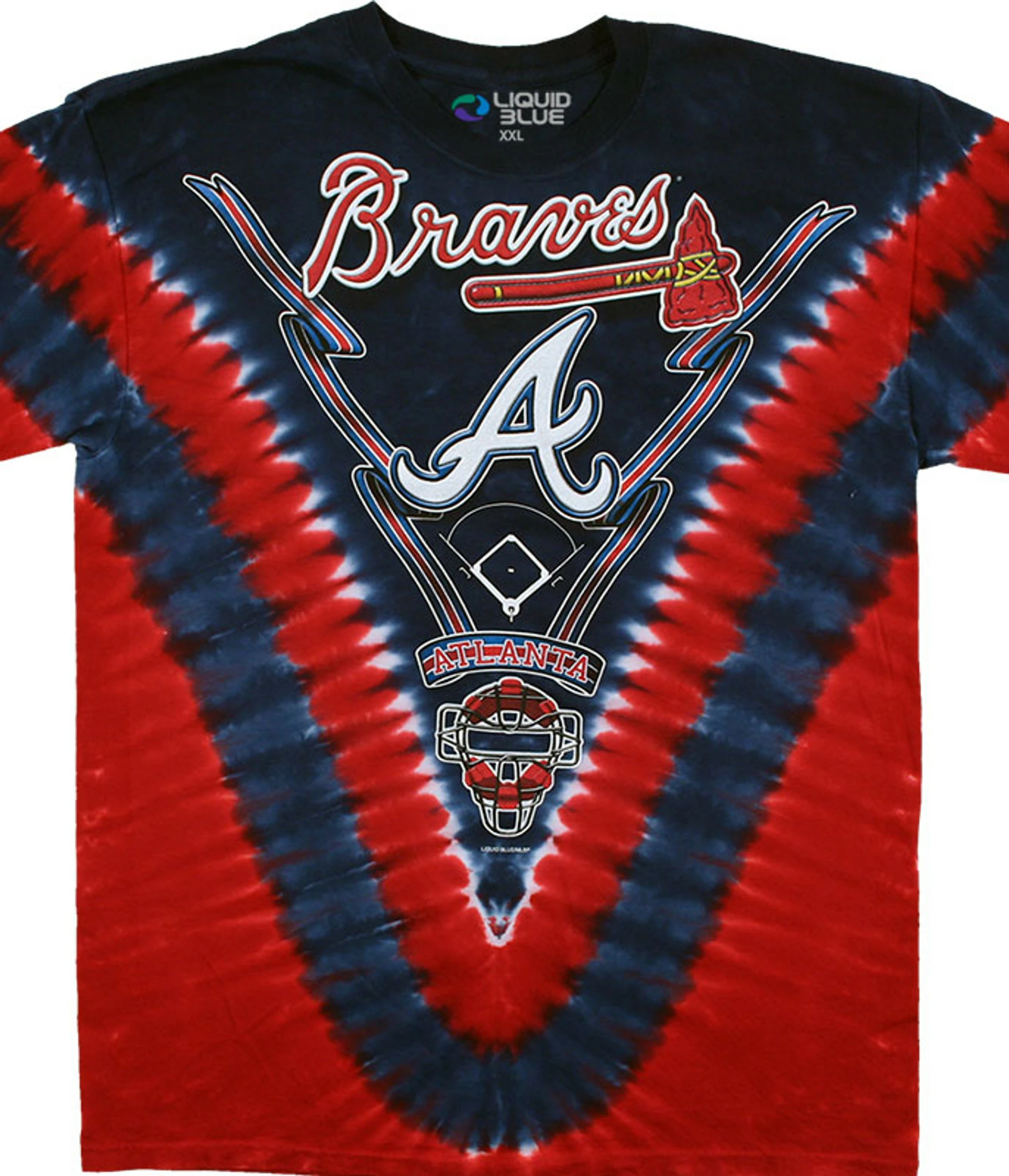 MLB Atlanta Braves V Tie-Dye T-Shirt 3 MLB Atlanta Braves V Tie-Dye T-Shirt