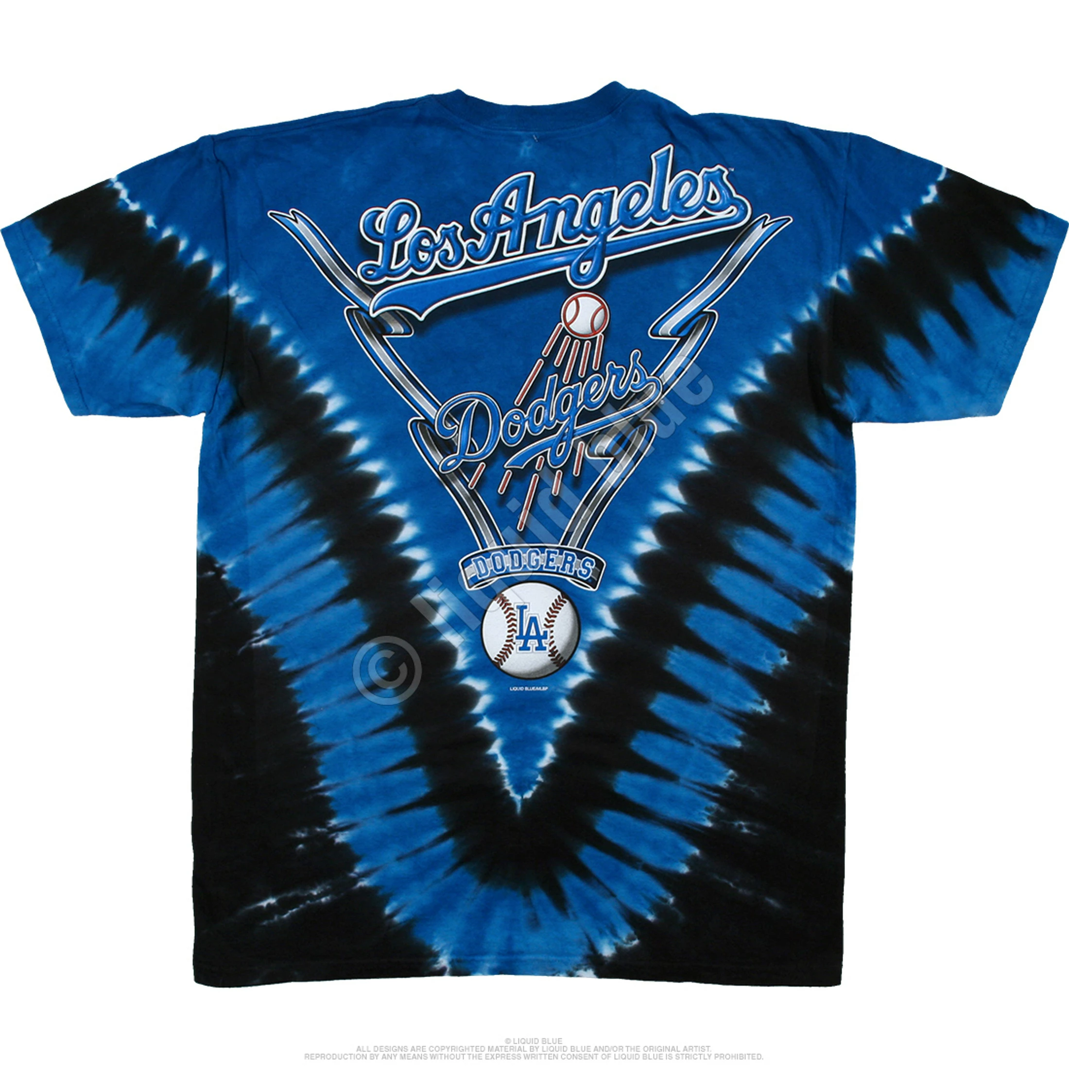 MLB Los Angeles Dodgers V Tie-Dye T-Shirt 5 MLB Los Angeles Dodgers V Tie-Dye T-Shirt - Image 3