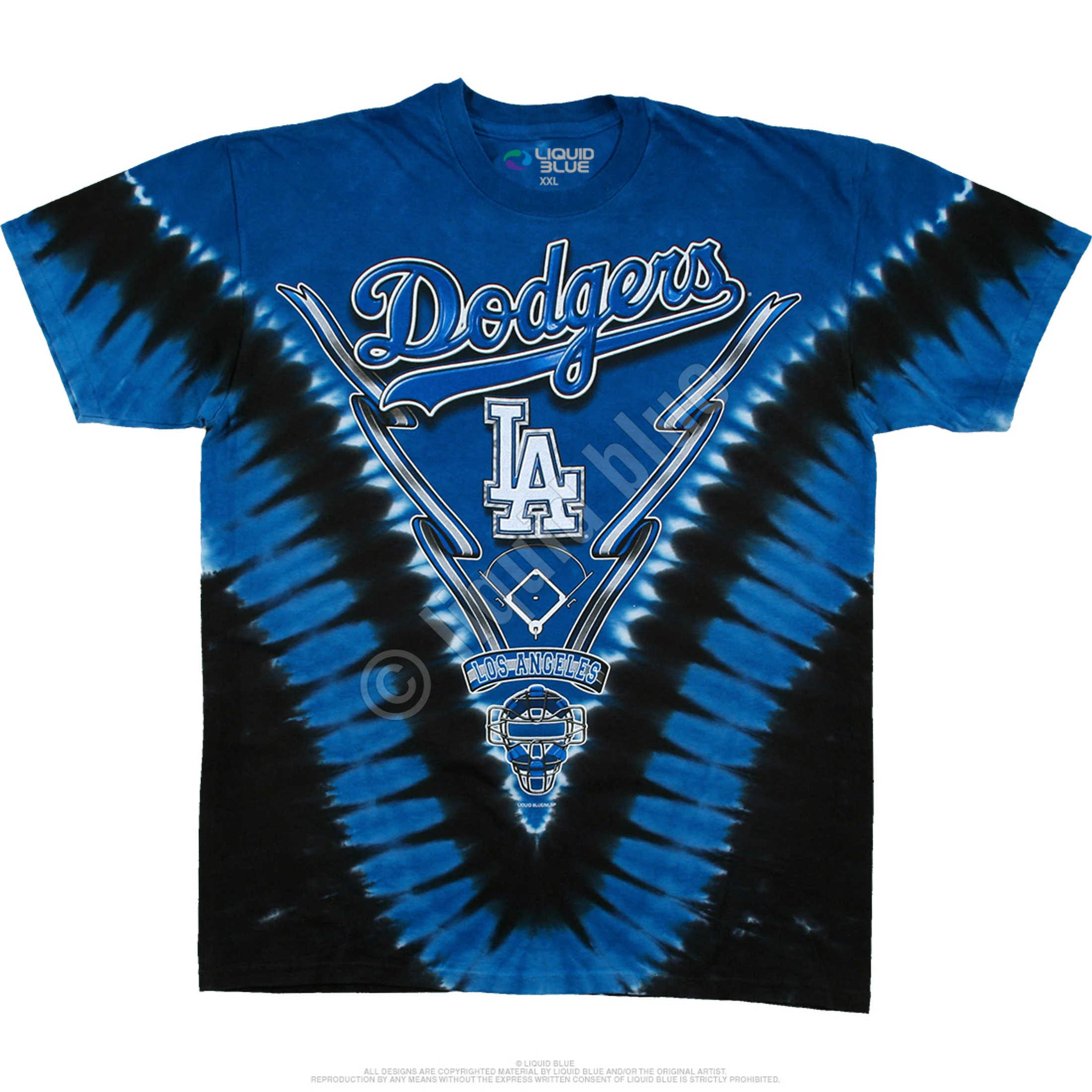 MLB Los Angeles Dodgers V Tie-Dye T-Shirt 4 MLB Los Angeles Dodgers V Tie-Dye T-Shirt - Image 2