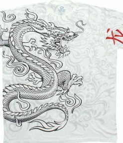 White Dragon White Athletic T-Shirt
