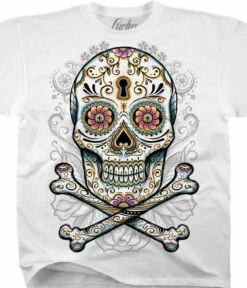 Floral Skull White T-Shirt